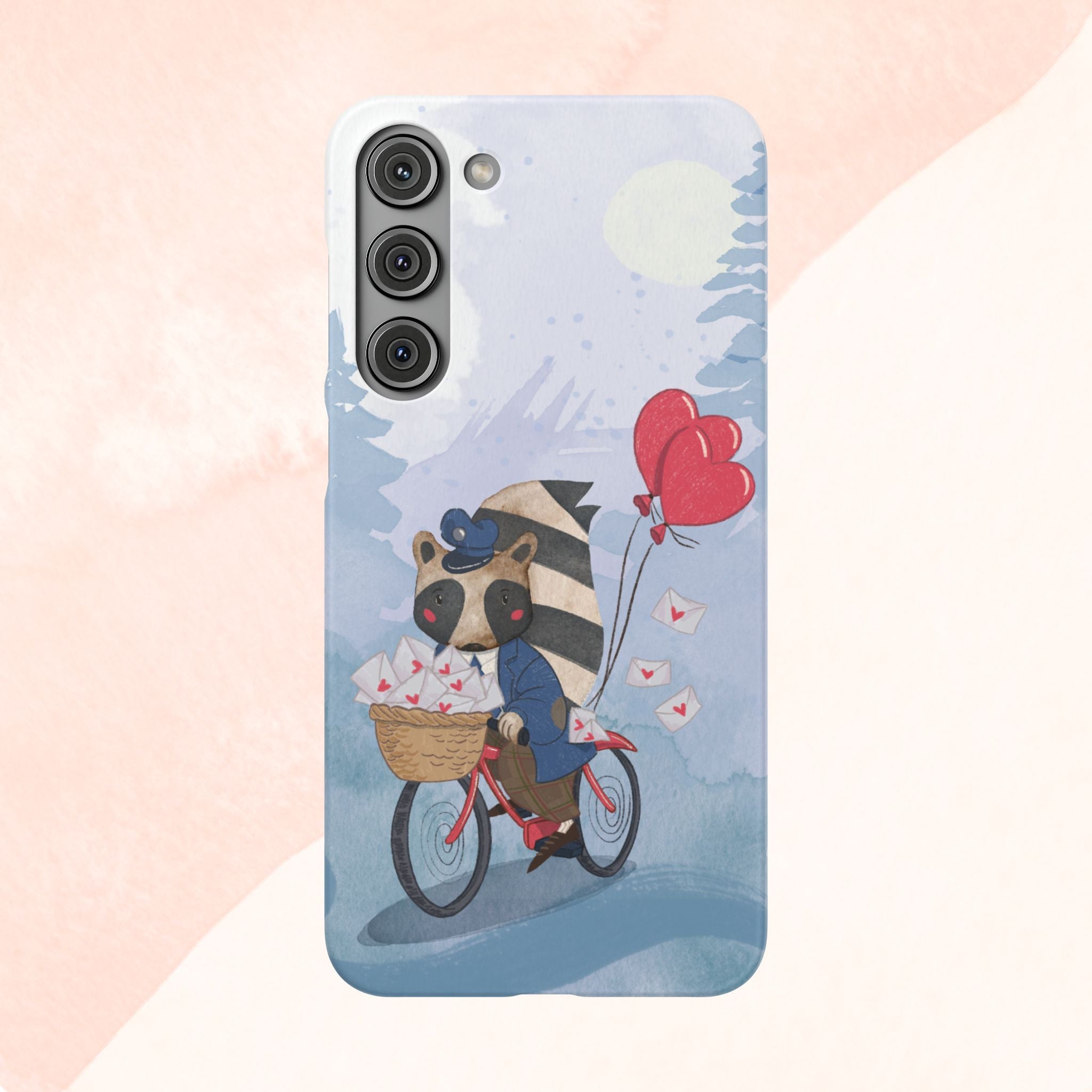 Whimsical Animal Snap Case with Love Balloons, Cute Phone Case, Valentine's Day Gift, Animal Lover Accessory, Creative Phone Cover
