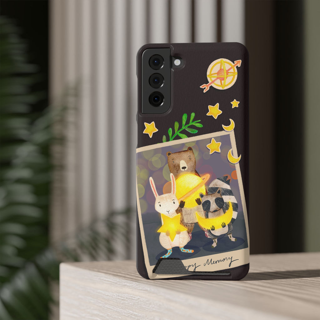 Whimsical Phone Case with Card Holder - Cute Animal Friends Design, Perfect Gift for Animal Lovers, Birthday, Everyday Use, Cute Accessory
