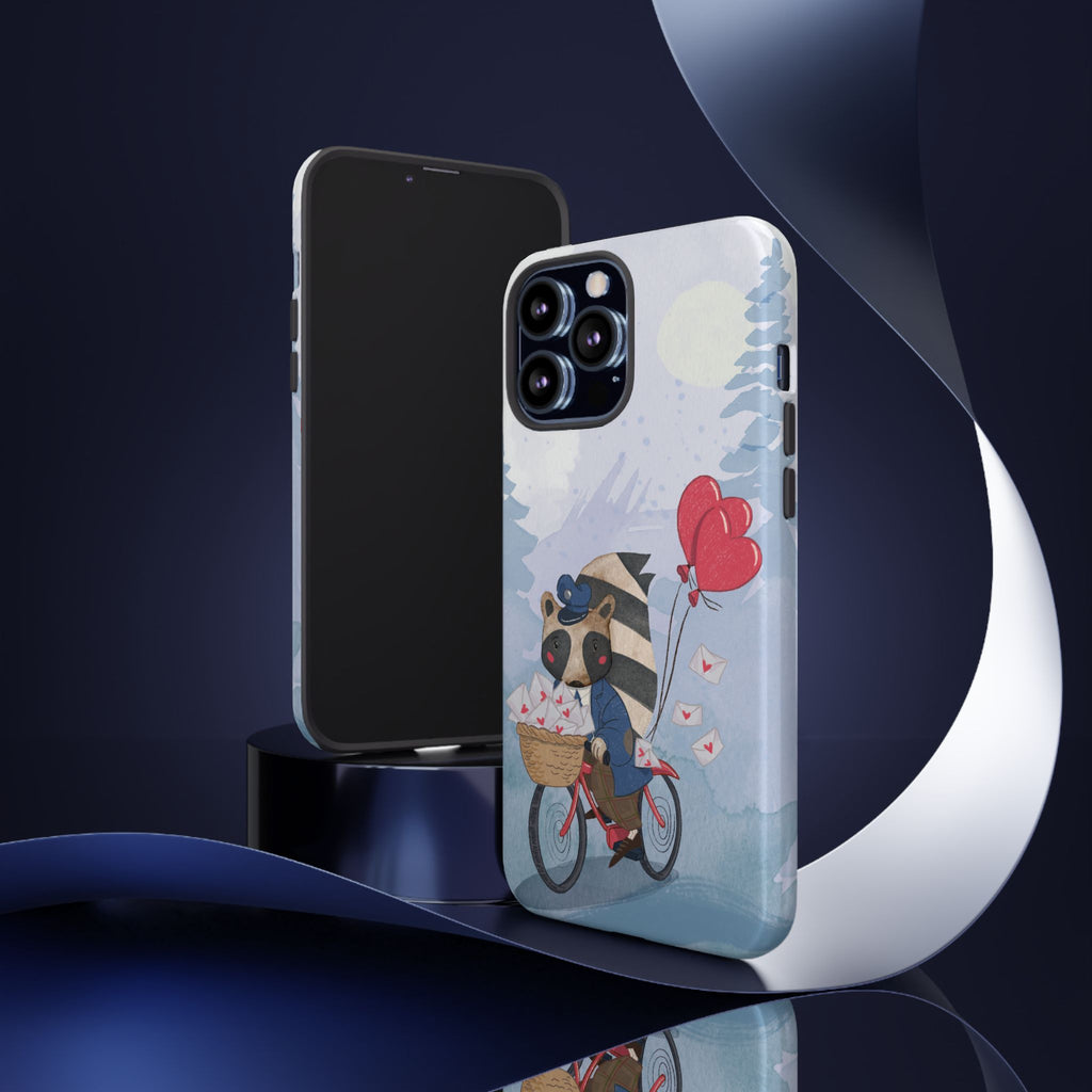 Cute Raccoon Phone Case, Tough Case for Animal Lovers, Valentine's Day Gift, Whimsical Phone Accessory, Gifts for Kids