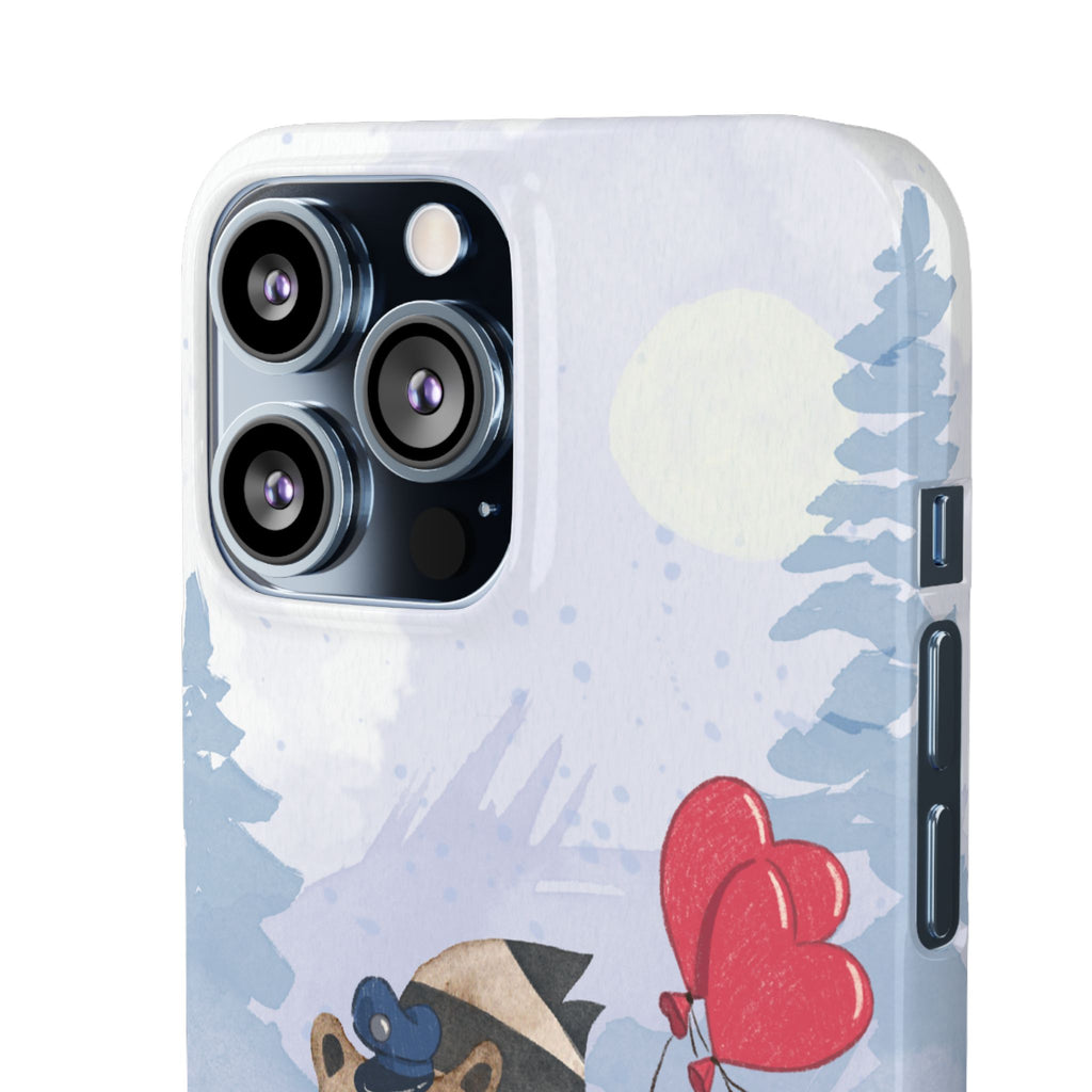 Whimsical Animal Snap Case with Love Balloons, Cute Phone Case, Valentine's Day Gift, Animal Lover Accessory, Creative Phone Cover