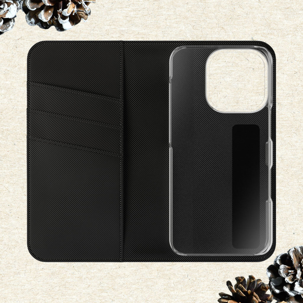 Winter Forest Friends Wallet Case, Woodland Flip Cover, Vegan Leather, Snowy Scene, Cozy Holiday, iPhone 11 12 13 14 15 16, Galaxy S21 S22
