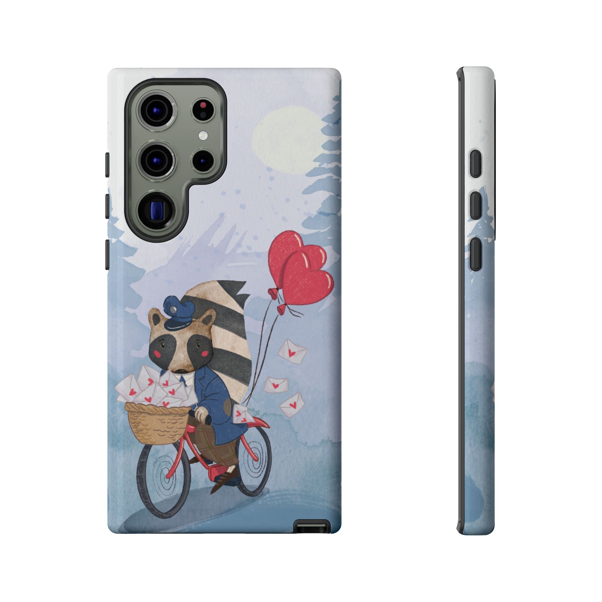 Cute Raccoon Phone Case, Tough Case for Animal Lovers, Valentine's Day Gift, Whimsical Phone Accessory, Gifts for Kids