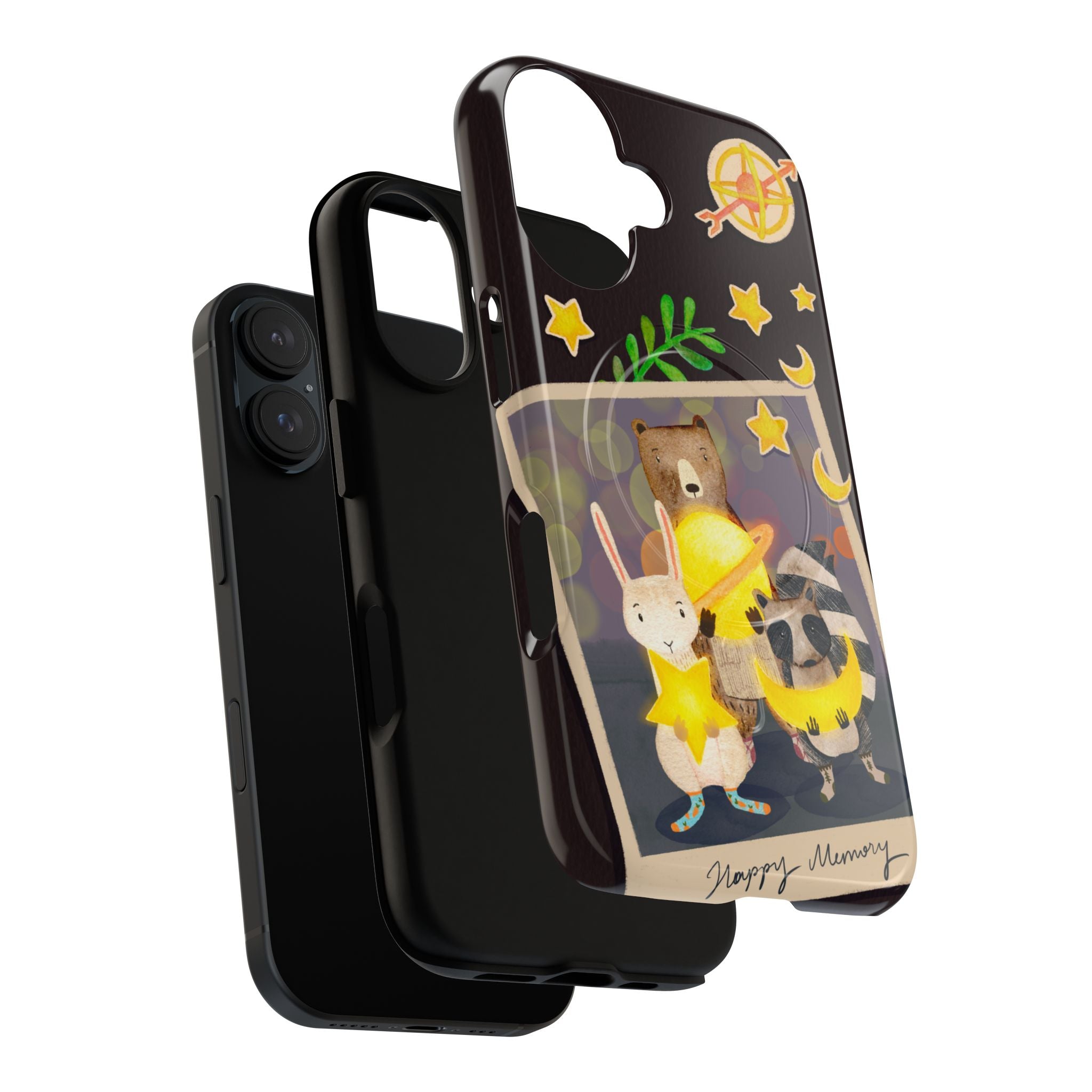Tough Magnetic Cases, Whimsical Animal Phone Case, Cute Bear Rabbit Raccoon Design, Cute gift for her, Birthdays, iPhone 14 15 16 pro max