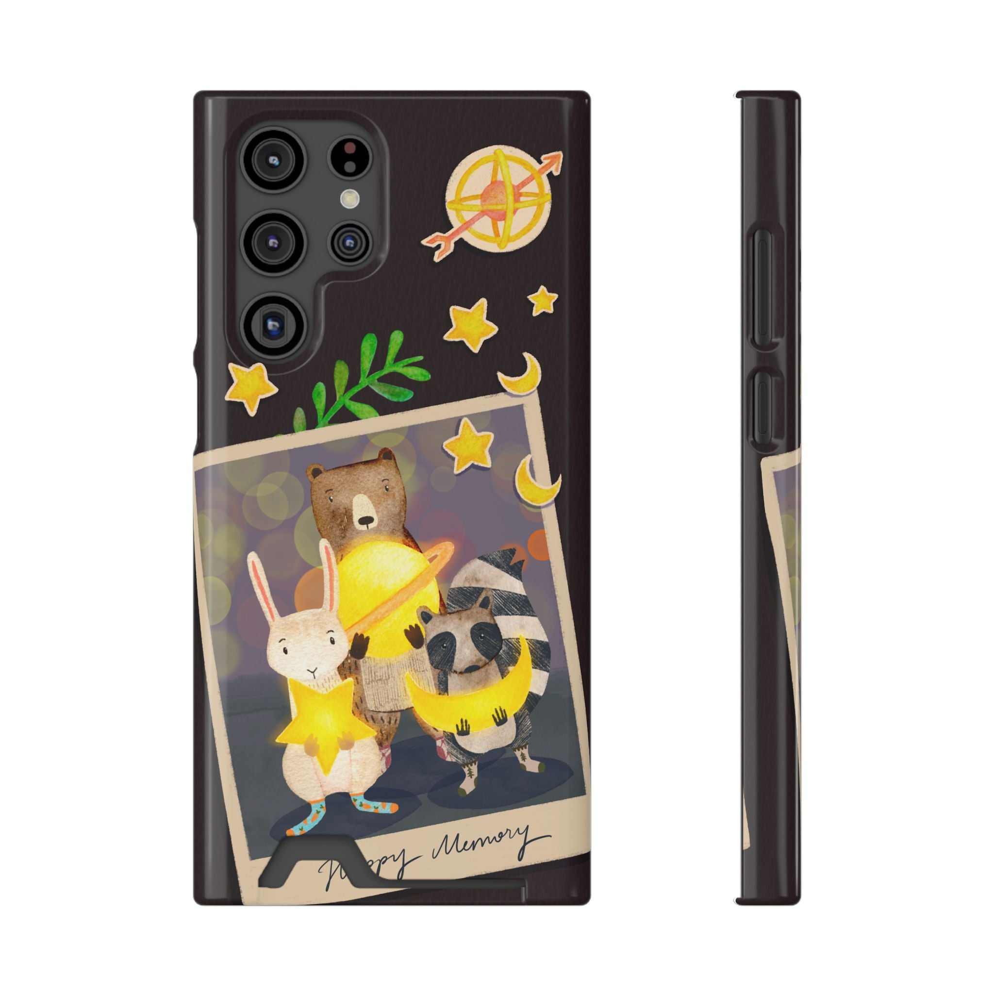 Whimsical Phone Case with Card Holder - Cute Animal Friends Design, Perfect Gift for Animal Lovers, Birthday, Everyday Use, Cute Accessory