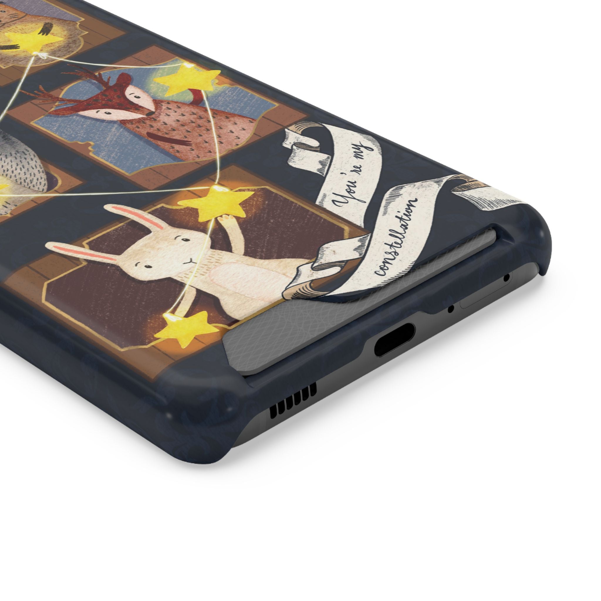 Whimsical Animal Phone Case with Card Holder, Cute Animal Design, Card Storage Case, Ideal for Animal Lovers, Gift for Kids, Birthday
