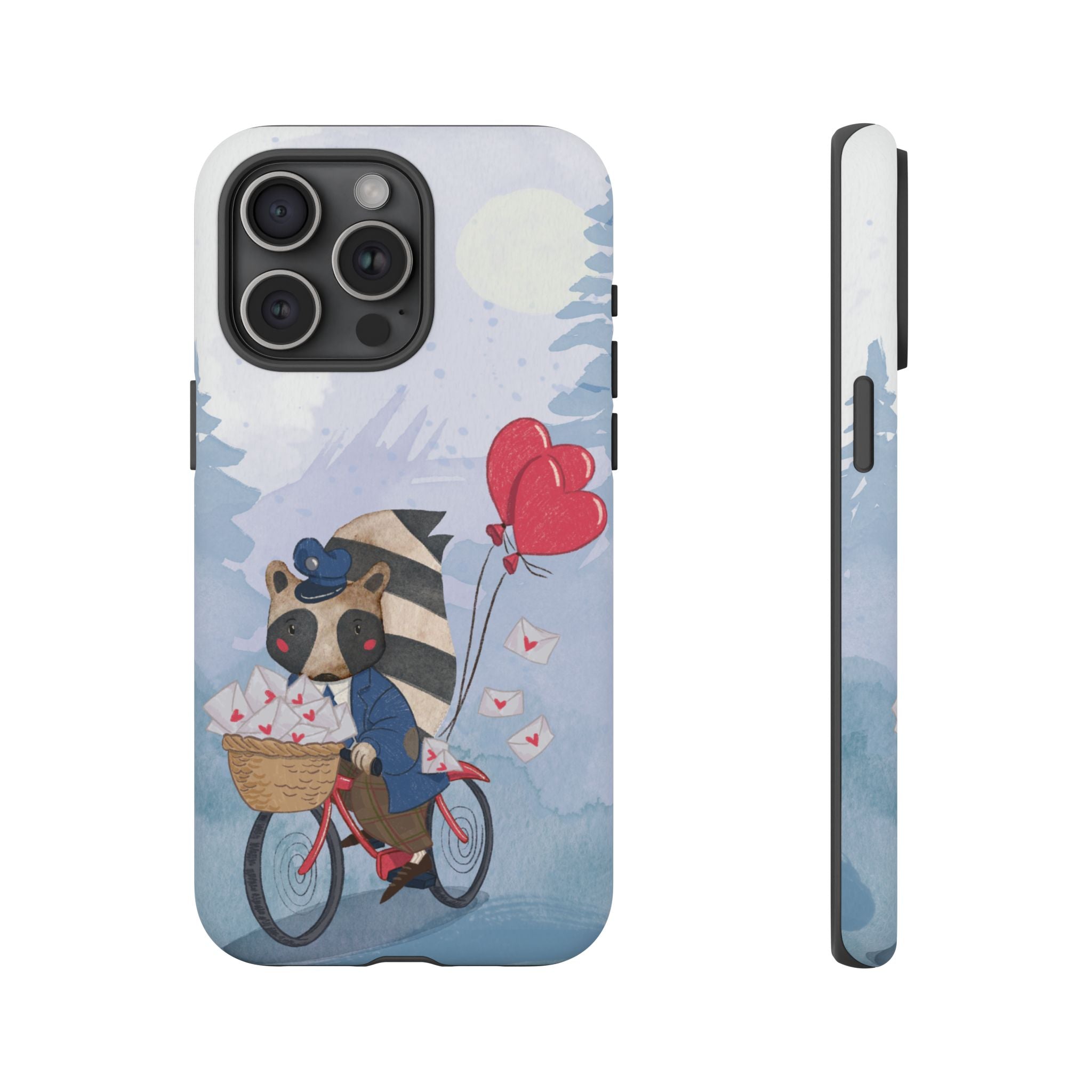 Cute Raccoon Phone Case, Tough Case for Animal Lovers, Valentine's Day Gift, Whimsical Phone Accessory, Gifts for Kids