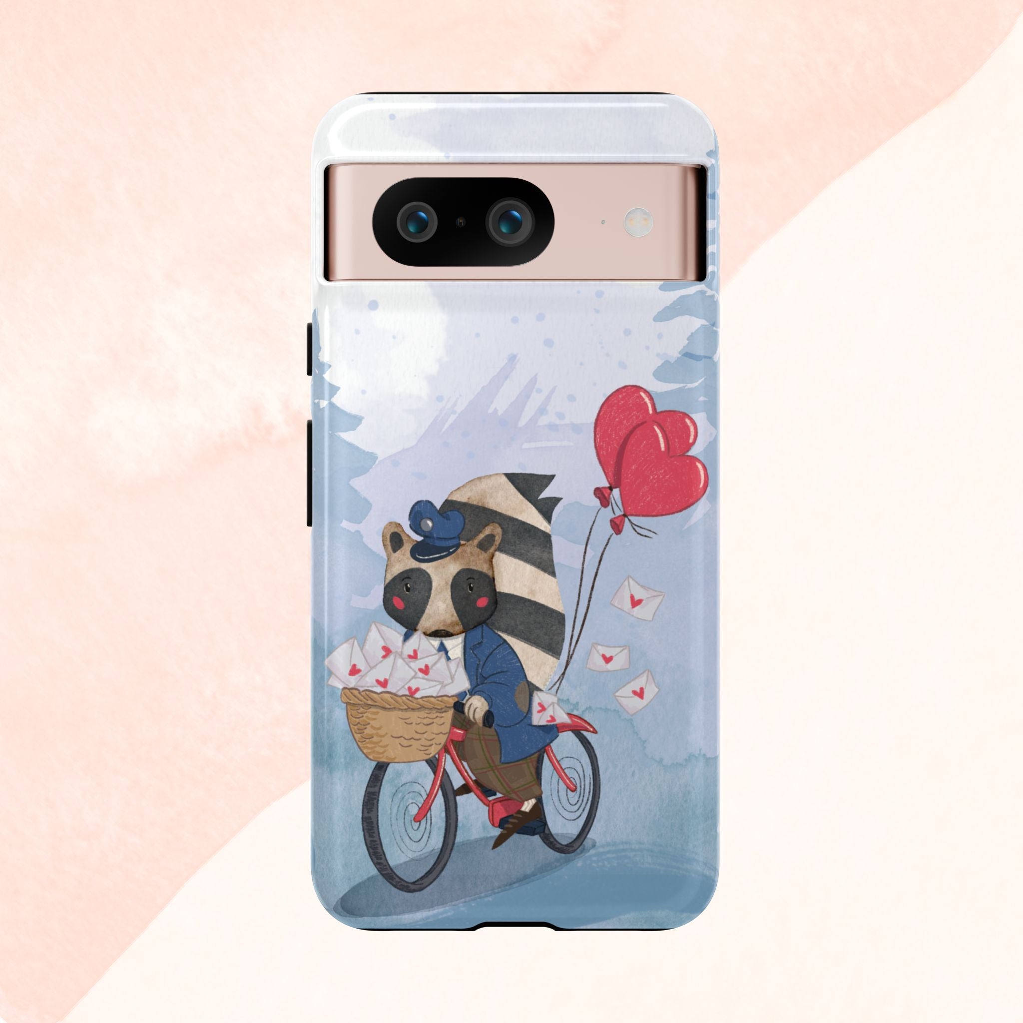 Cute Raccoon Phone Case, Tough Case for Animal Lovers, Valentine's Day Gift, Whimsical Phone Accessory, Gifts for Kids