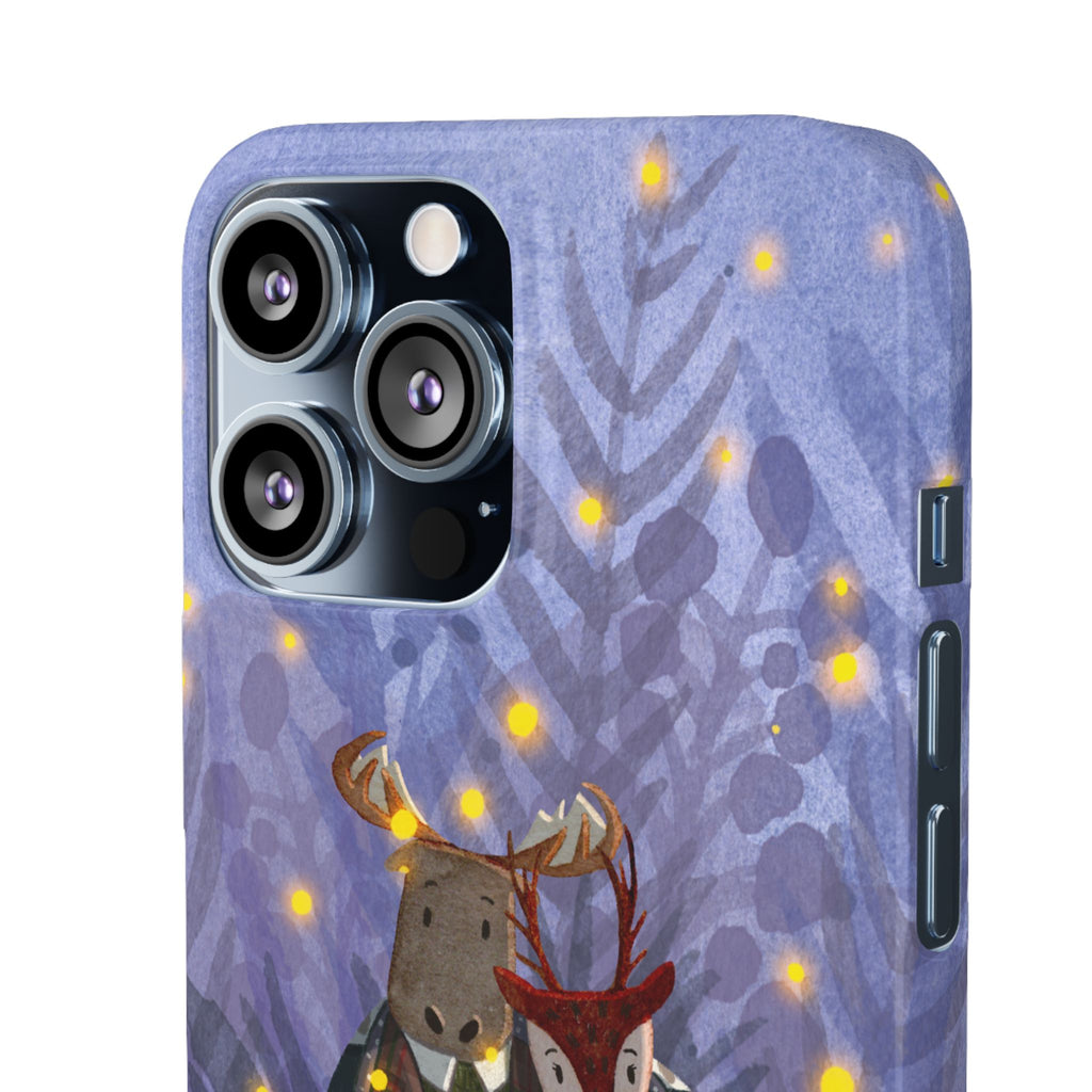 Whimsical Animal Lovers Snap Cases - Cozy Phone Protection, Gift for Nature Lovers, Holiday Decor, Cute Character Design, Animal Couple