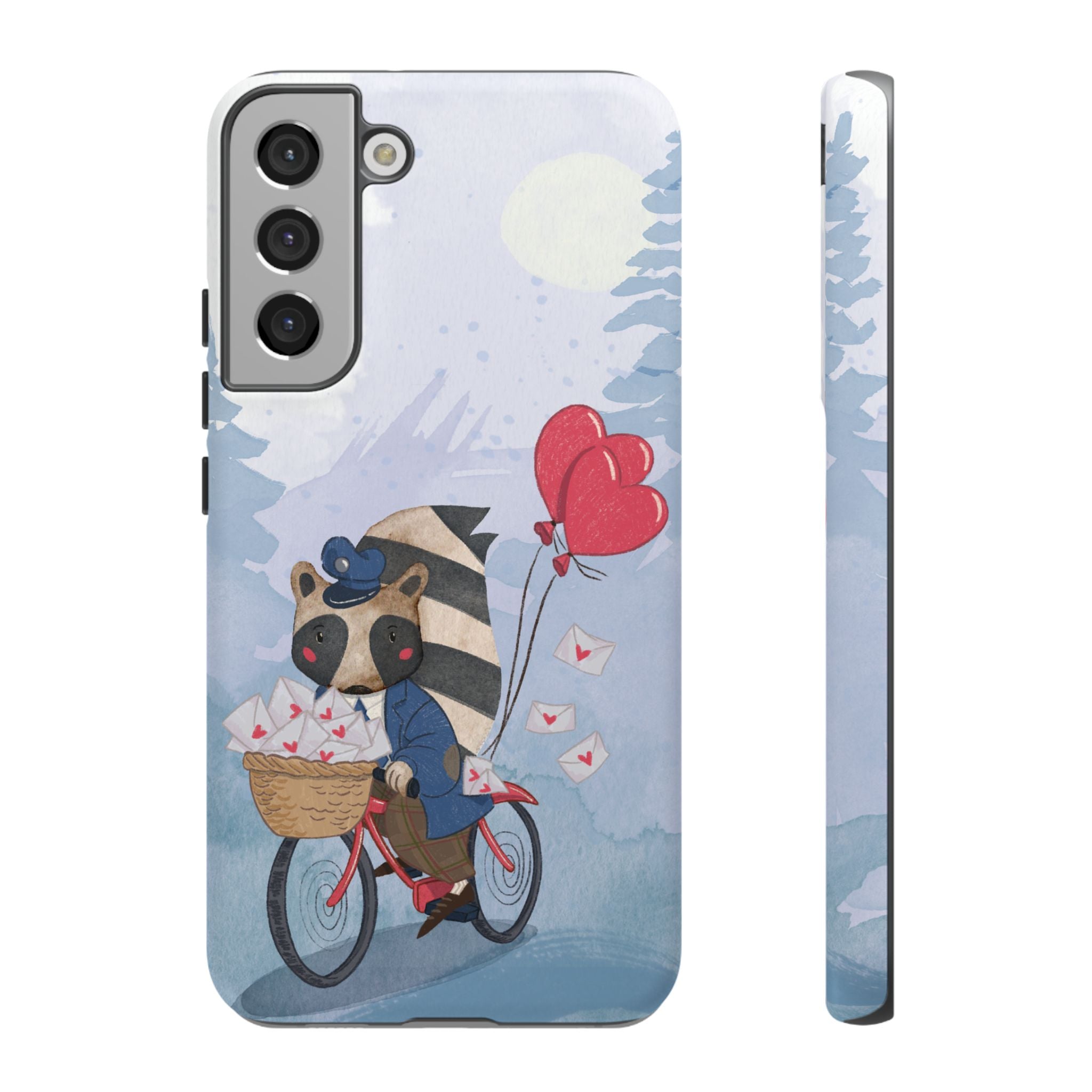 Cute Raccoon Phone Case, Tough Case for Animal Lovers, Valentine's Day Gift, Whimsical Phone Accessory, Gifts for Kids