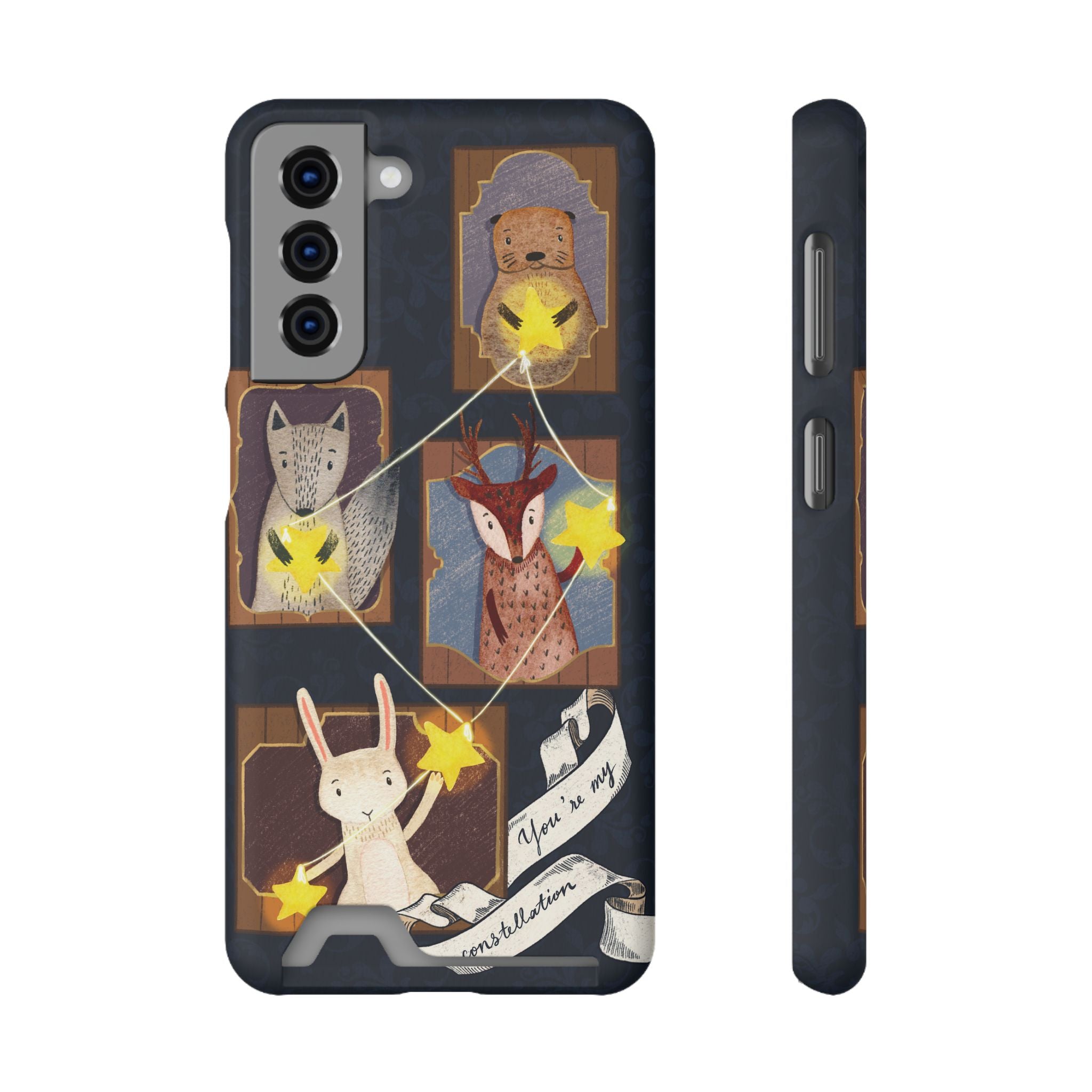 Whimsical Animal Phone Case with Card Holder, Cute Animal Design, Card Storage Case, Ideal for Animal Lovers, Gift for Kids, Birthday