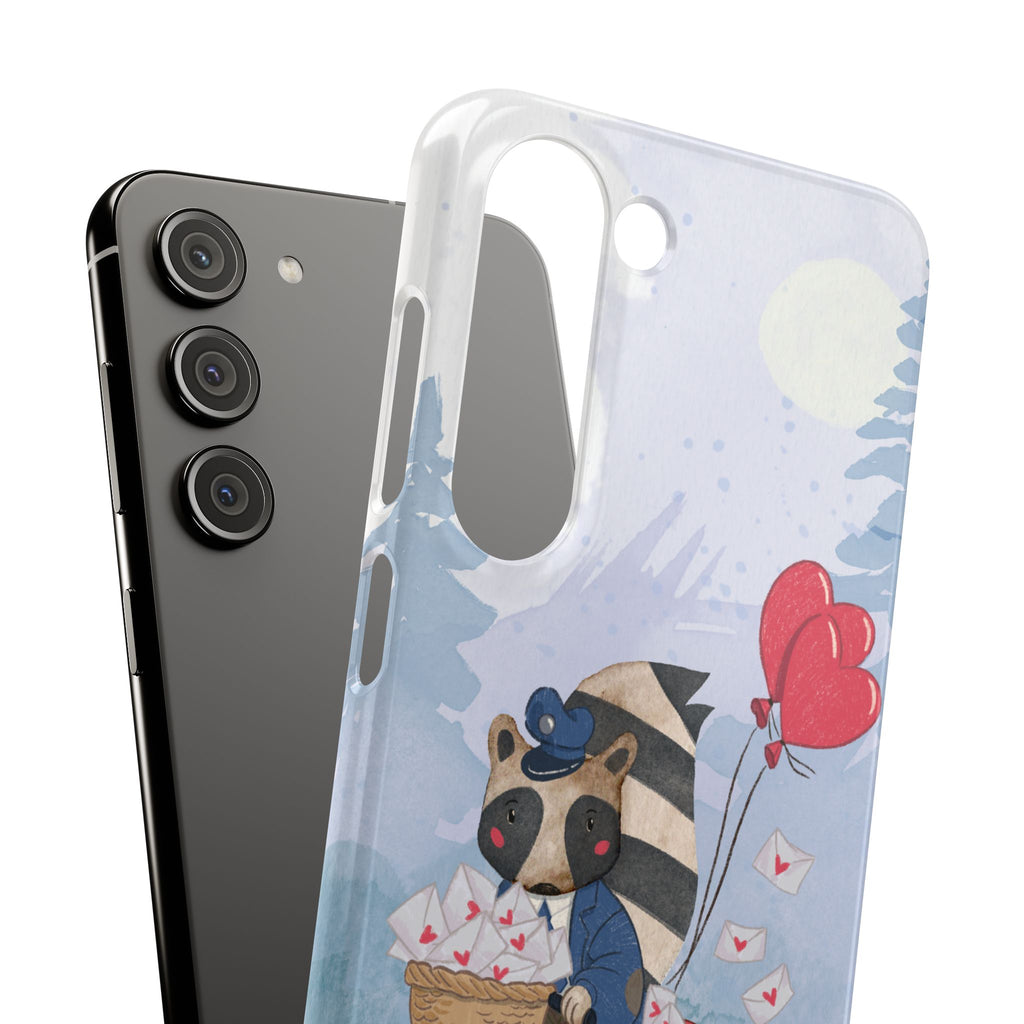 Whimsical Animal Snap Case with Love Balloons, Cute Phone Case, Valentine's Day Gift, Animal Lover Accessory, Creative Phone Cover