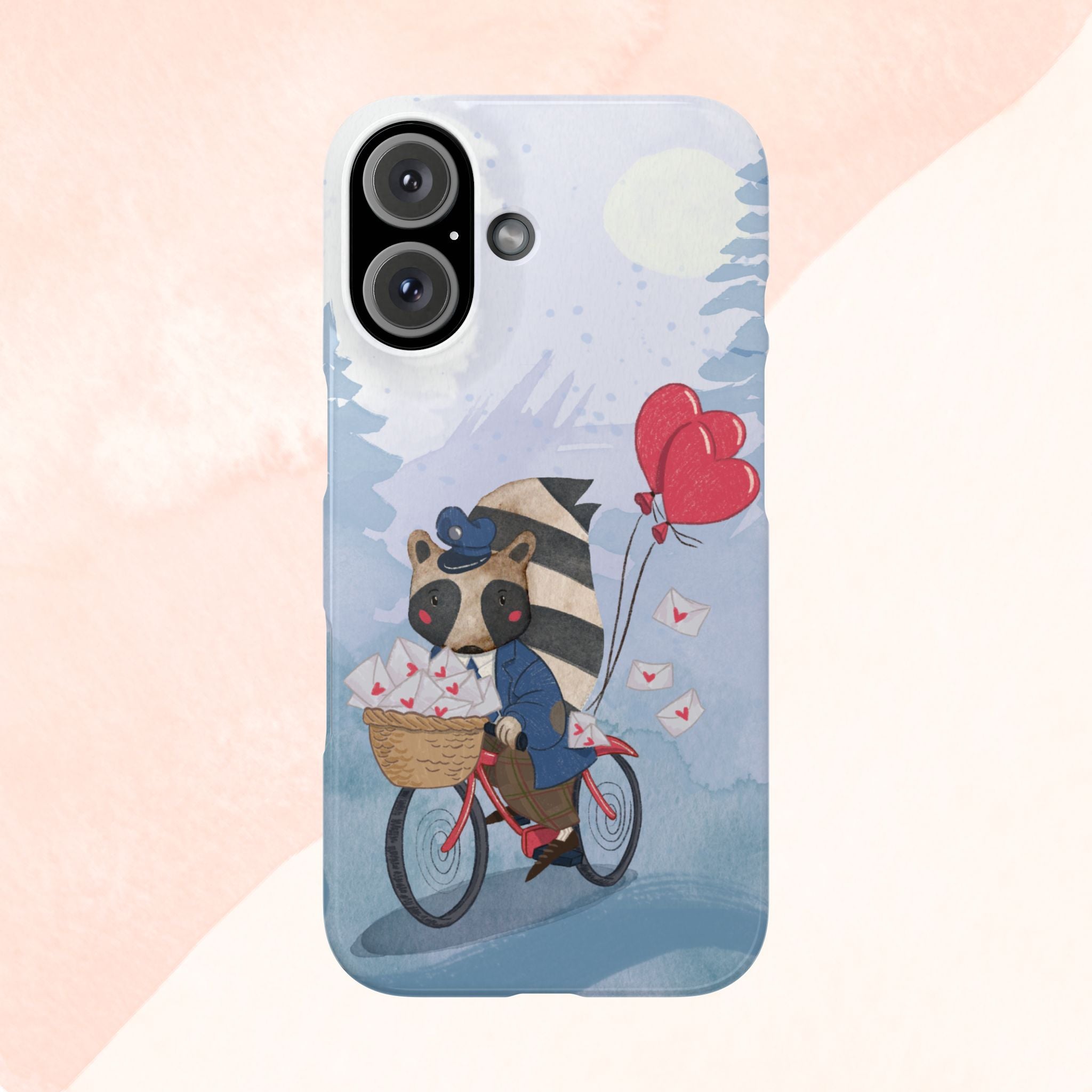 Whimsical Raccoon Slim Phone Case | Cute Animal Design | Perfect for Nature Lovers, Gifts, Birthdays, Valentines Day, Everyday Use