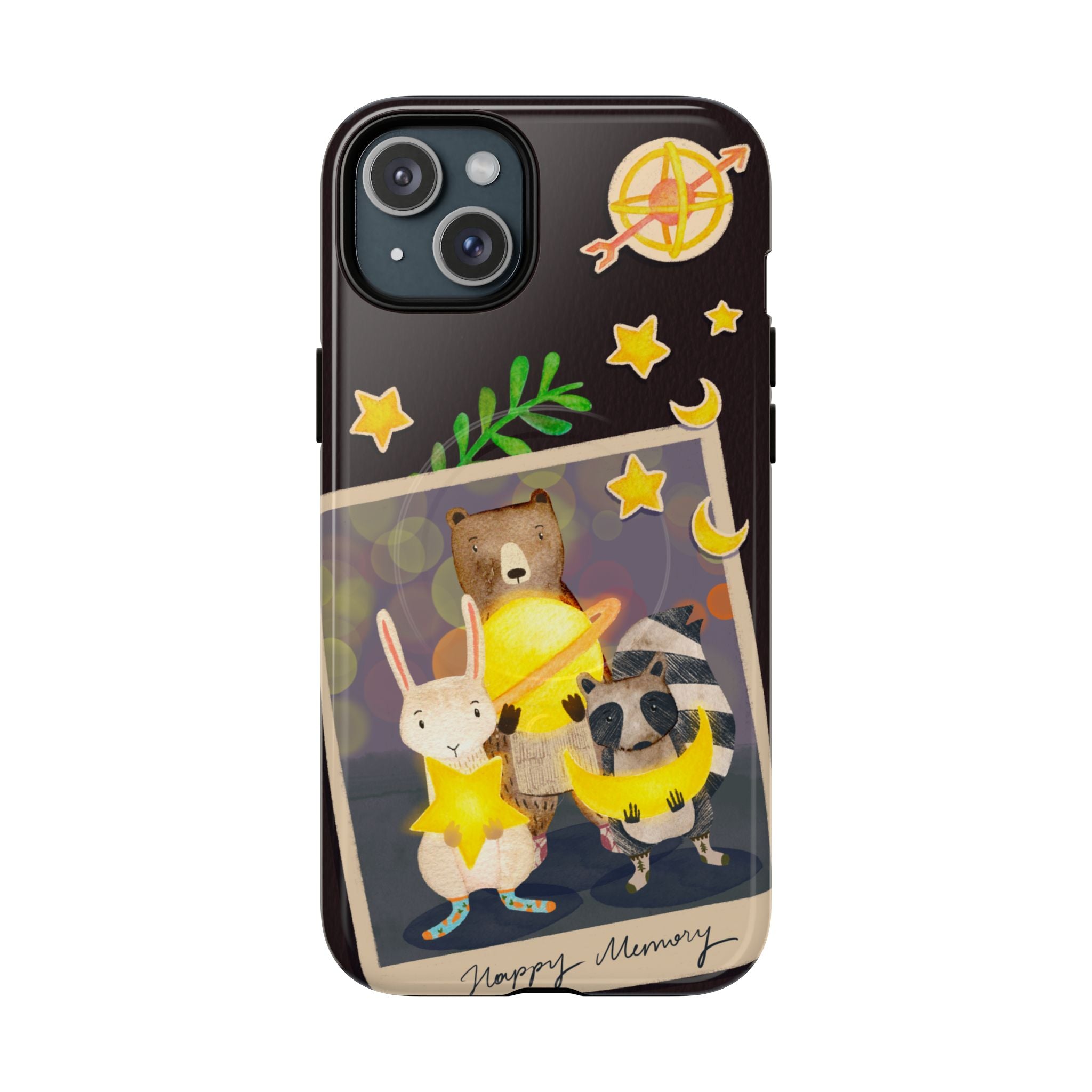 Tough Magnetic Cases, Whimsical Animal Phone Case, Cute Bear Rabbit Raccoon Design, Cute gift for her, Birthdays, iPhone 14 15 16 pro max