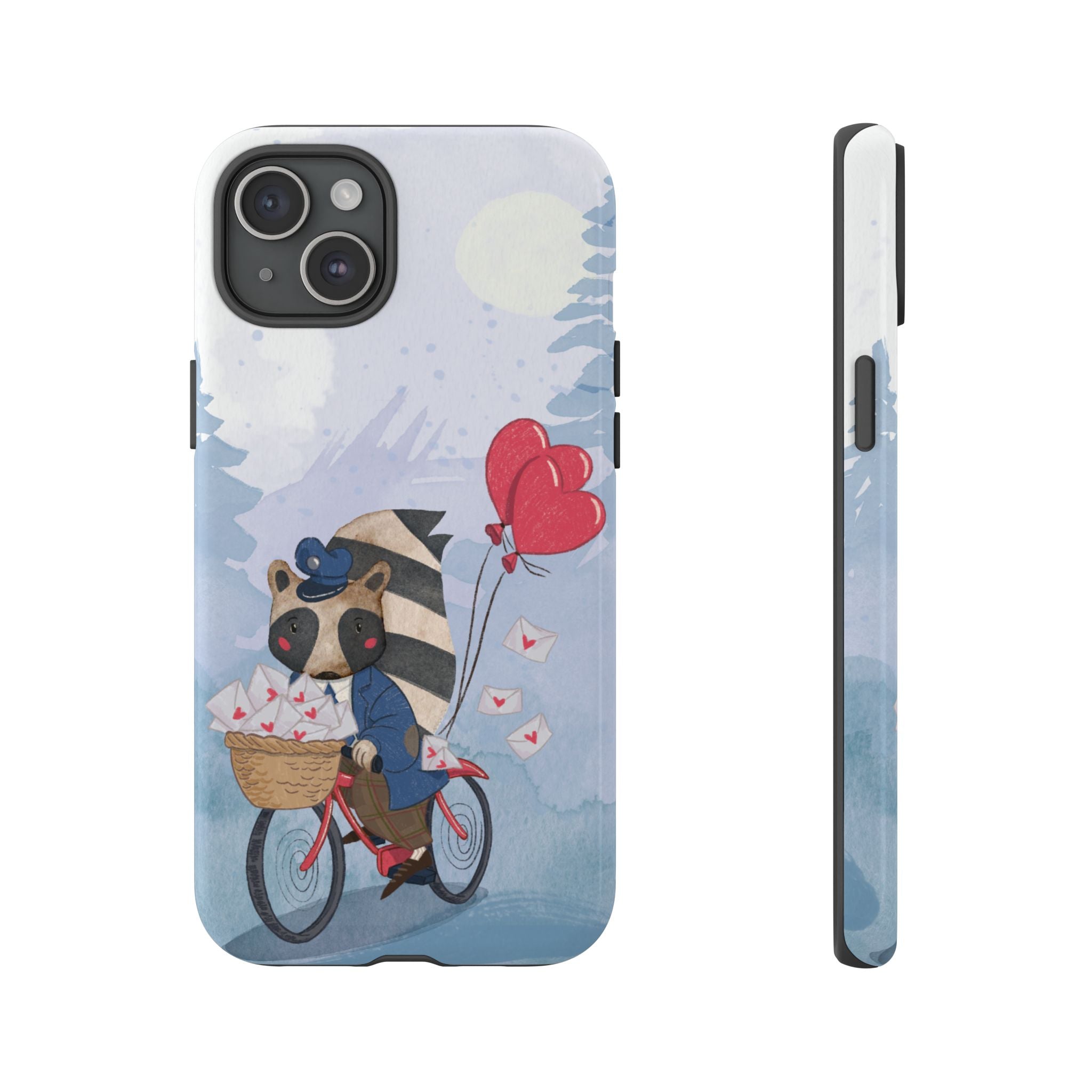 Cute Raccoon Phone Case, Tough Case for Animal Lovers, Valentine's Day Gift, Whimsical Phone Accessory, Gifts for Kids