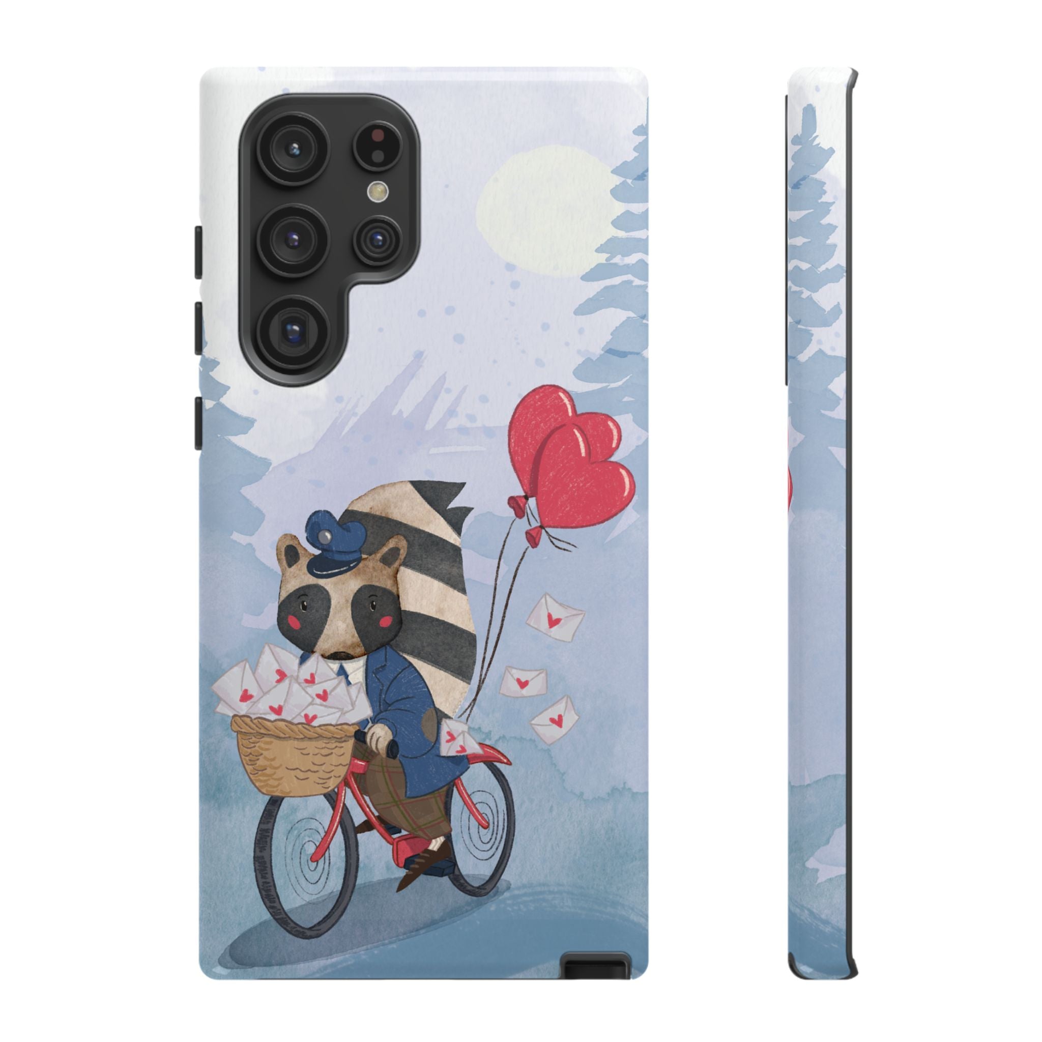 Cute Raccoon Phone Case, Tough Case for Animal Lovers, Valentine's Day Gift, Whimsical Phone Accessory, Gifts for Kids