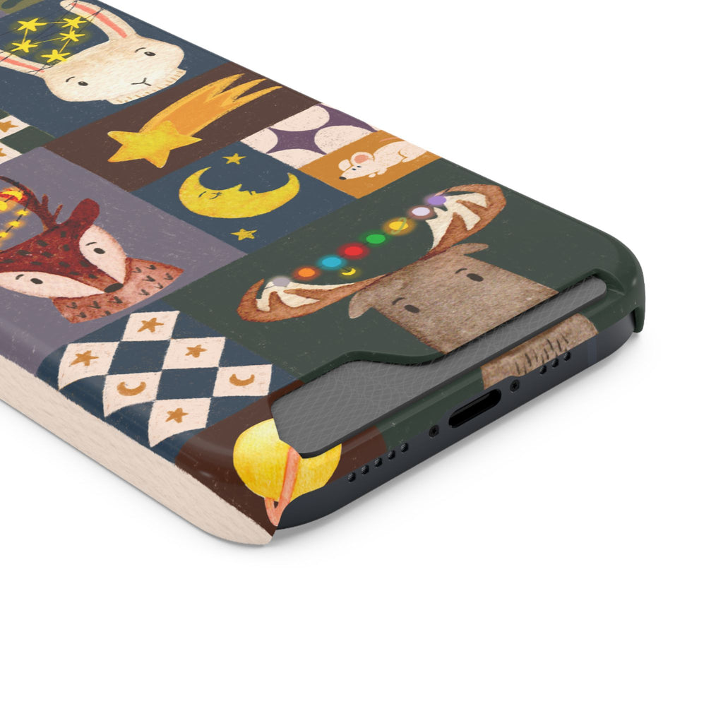 Magical Animal Phone Case with Card Holder - Cute Gift for Animal Lovers, Interesting Phone Accessory, Unique Holiday Gift, Nature-Inspired