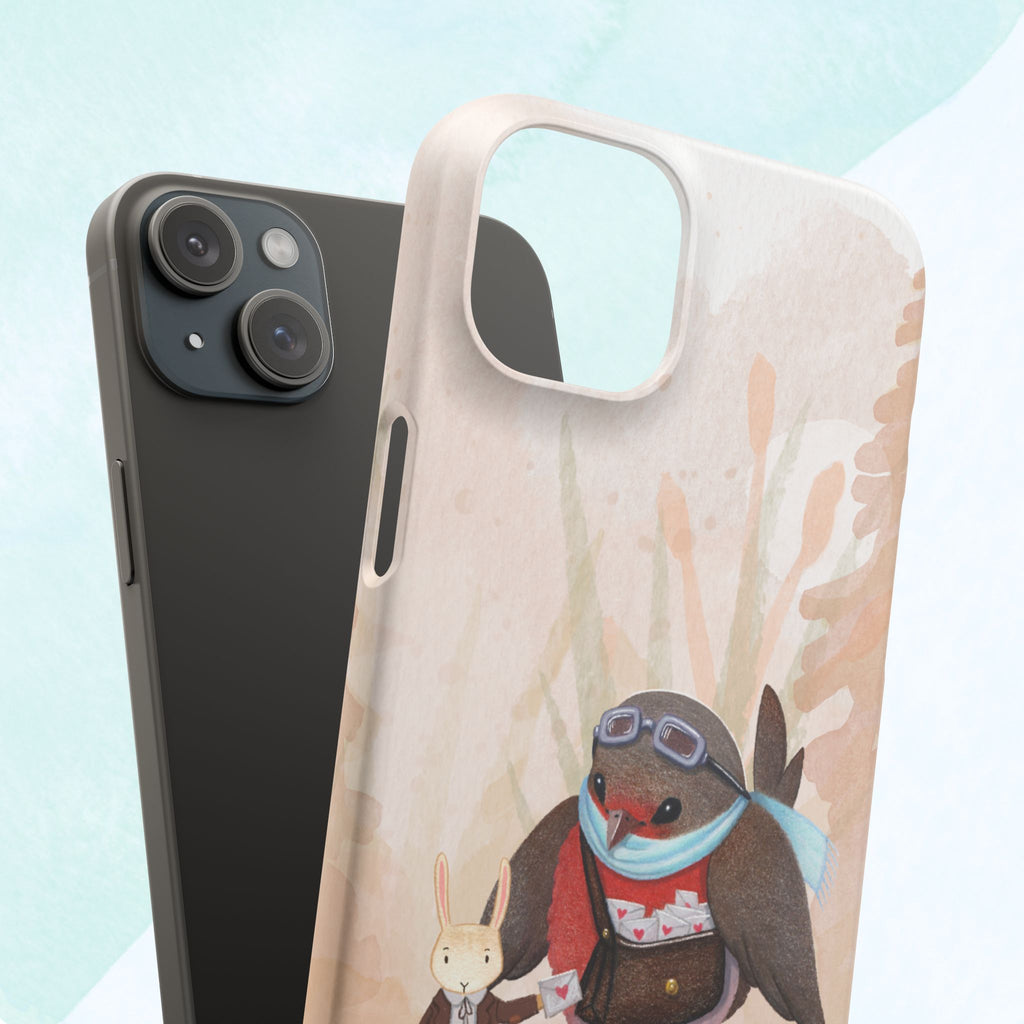 Whimsical Animal Snap Cases, Cute Phone Case, Handmade Bird and Bunny Design, Gift for Animal Lovers, Unique Smartphone Cover