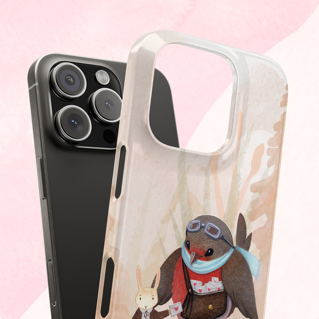 Whimsical Animal Slim Phone Cases - Cute Bird and Rabbit Design, Perfect for Animal Lovers, Gifts for Kids and Teens, Ideal for Birthdays,