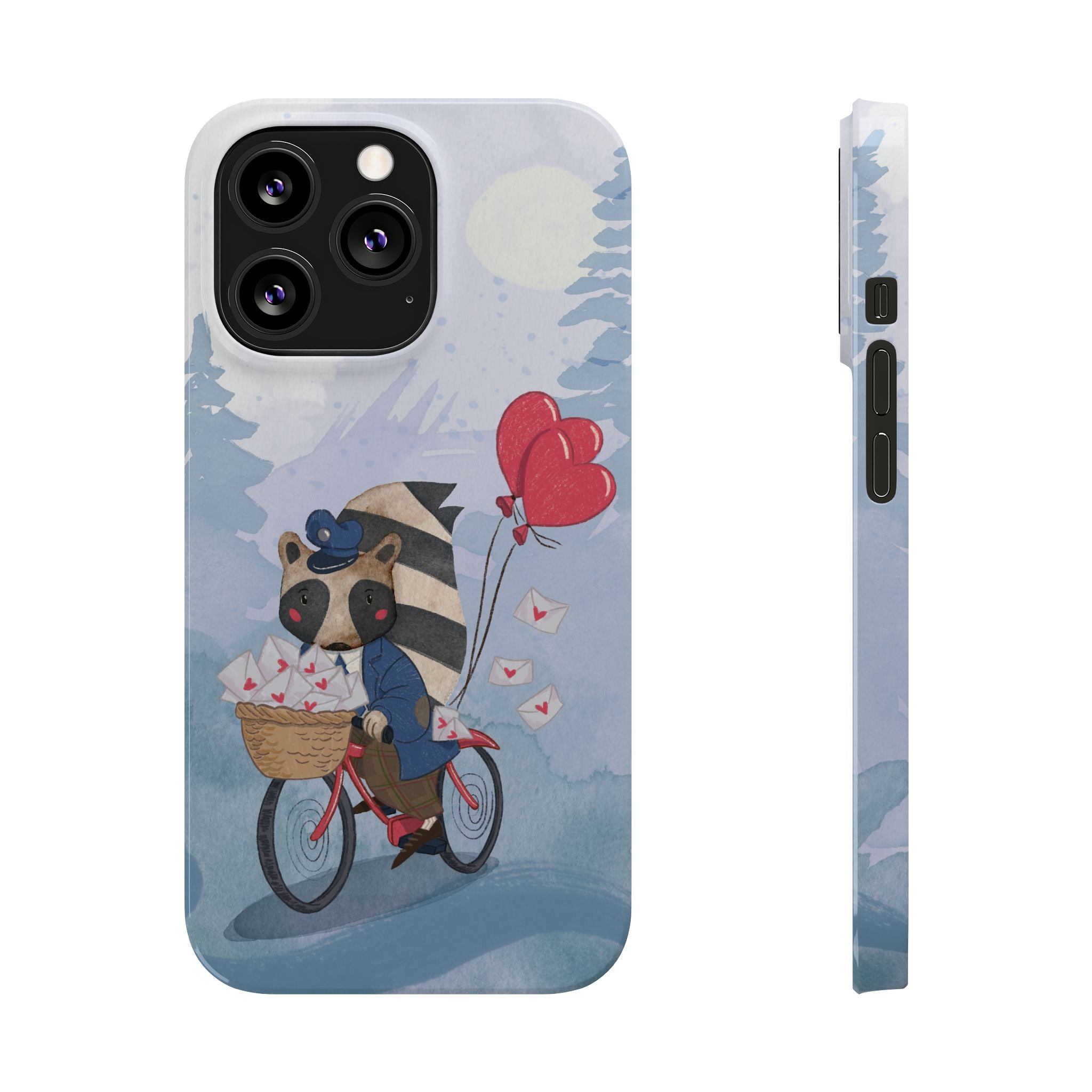 Whimsical Raccoon Slim Phone Case | Cute Animal Design | Perfect for Nature Lovers, Gifts, Birthdays, Valentines Day, Everyday Use