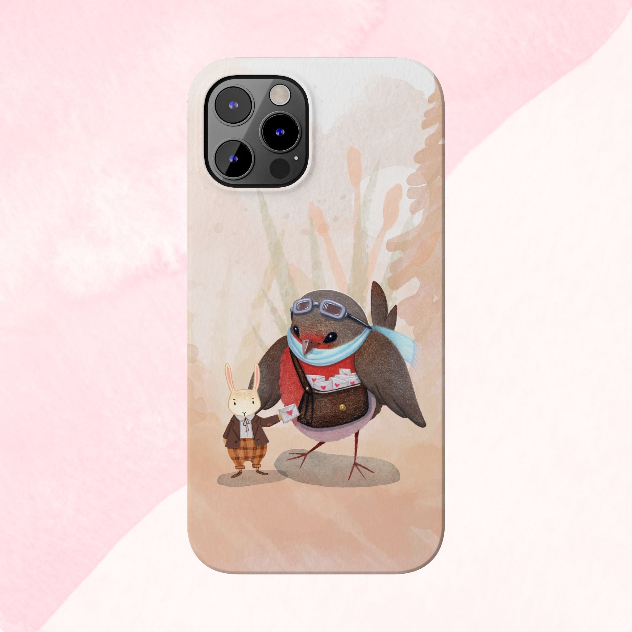 Whimsical Animal Slim Phone Cases - Cute Bird and Rabbit Design, Perfect for Animal Lovers, Gifts for Kids and Teens, Ideal for Birthdays,