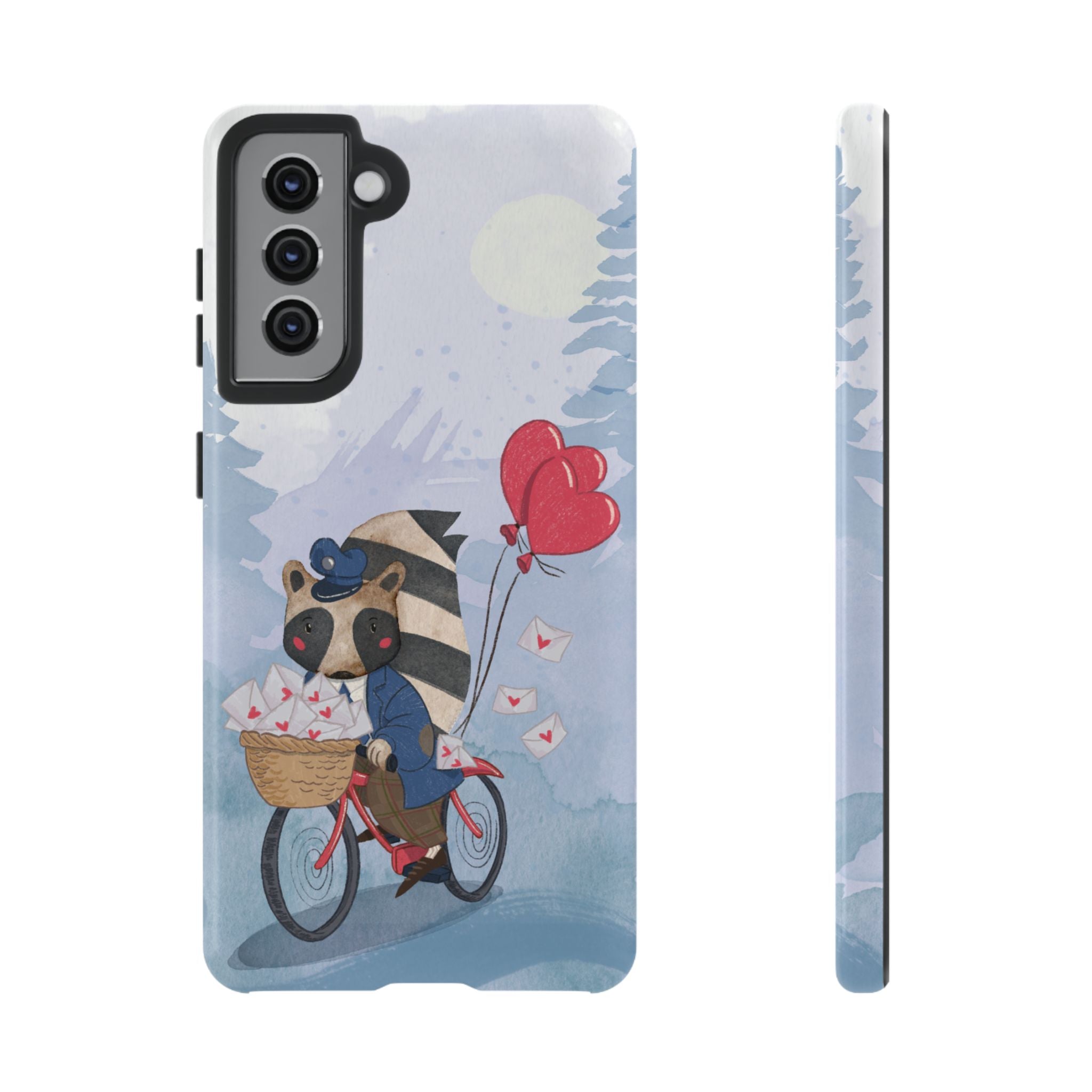 Cute Raccoon Phone Case, Tough Case for Animal Lovers, Valentine's Day Gift, Whimsical Phone Accessory, Gifts for Kids