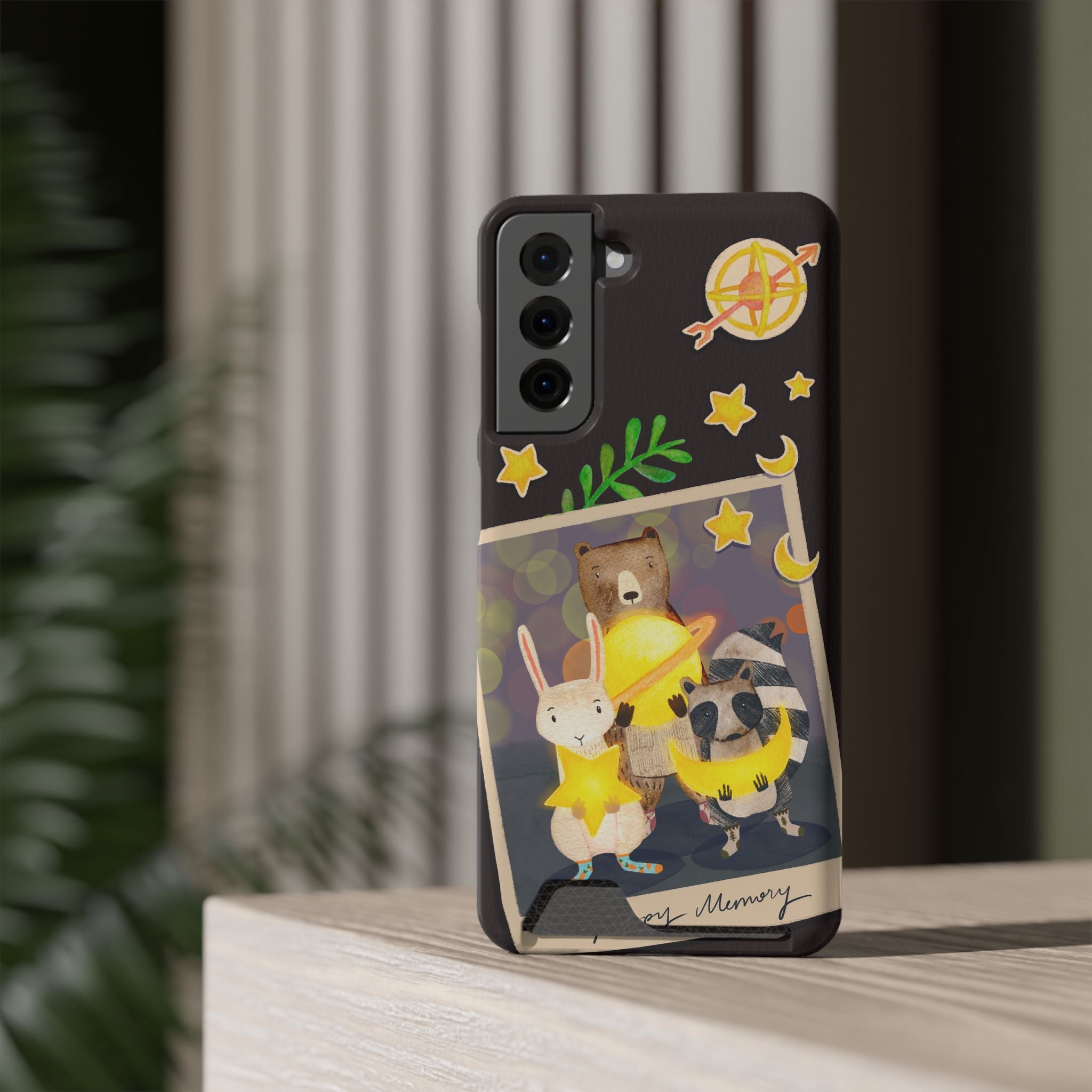 Whimsical Phone Case with Card Holder - Cute Animal Friends Design, Perfect Gift for Animal Lovers, Birthday, Everyday Use, Cute Accessory