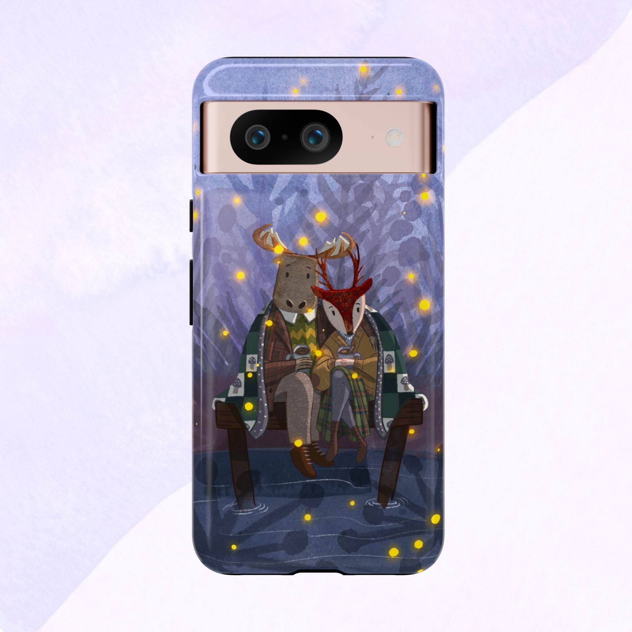 Cozy Couple Phone Case, Cute Animal Lovers Gift, Nature Aesthetic, Perfect for Holidays, Personalized Phone Accessories, Gift for Her