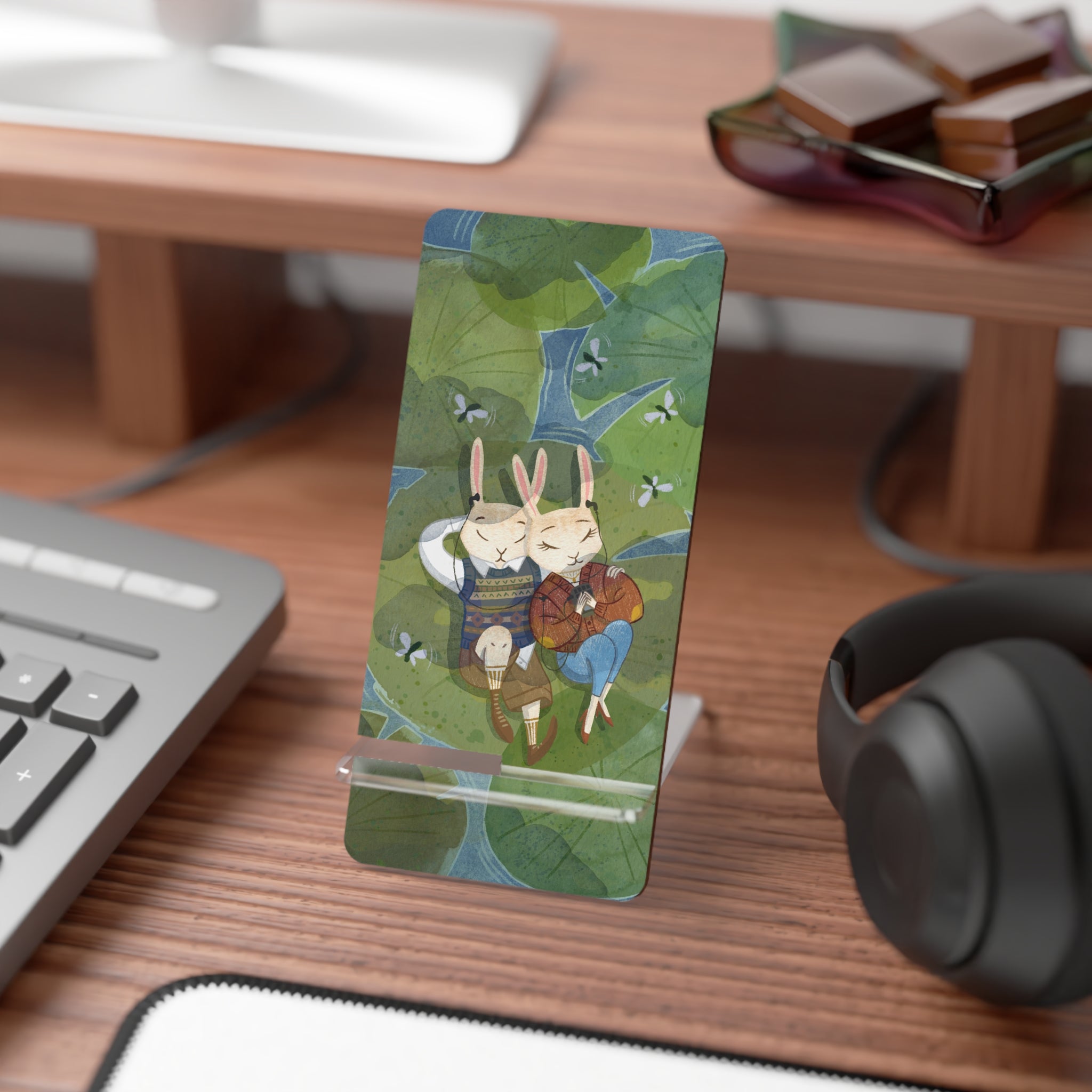 Cute Smartphone Display Stand, Adorable Rabbit Design, Perfect Gift for Tech Lovers, Home & Office Decor, Desk Accessory, Eco-Friendly