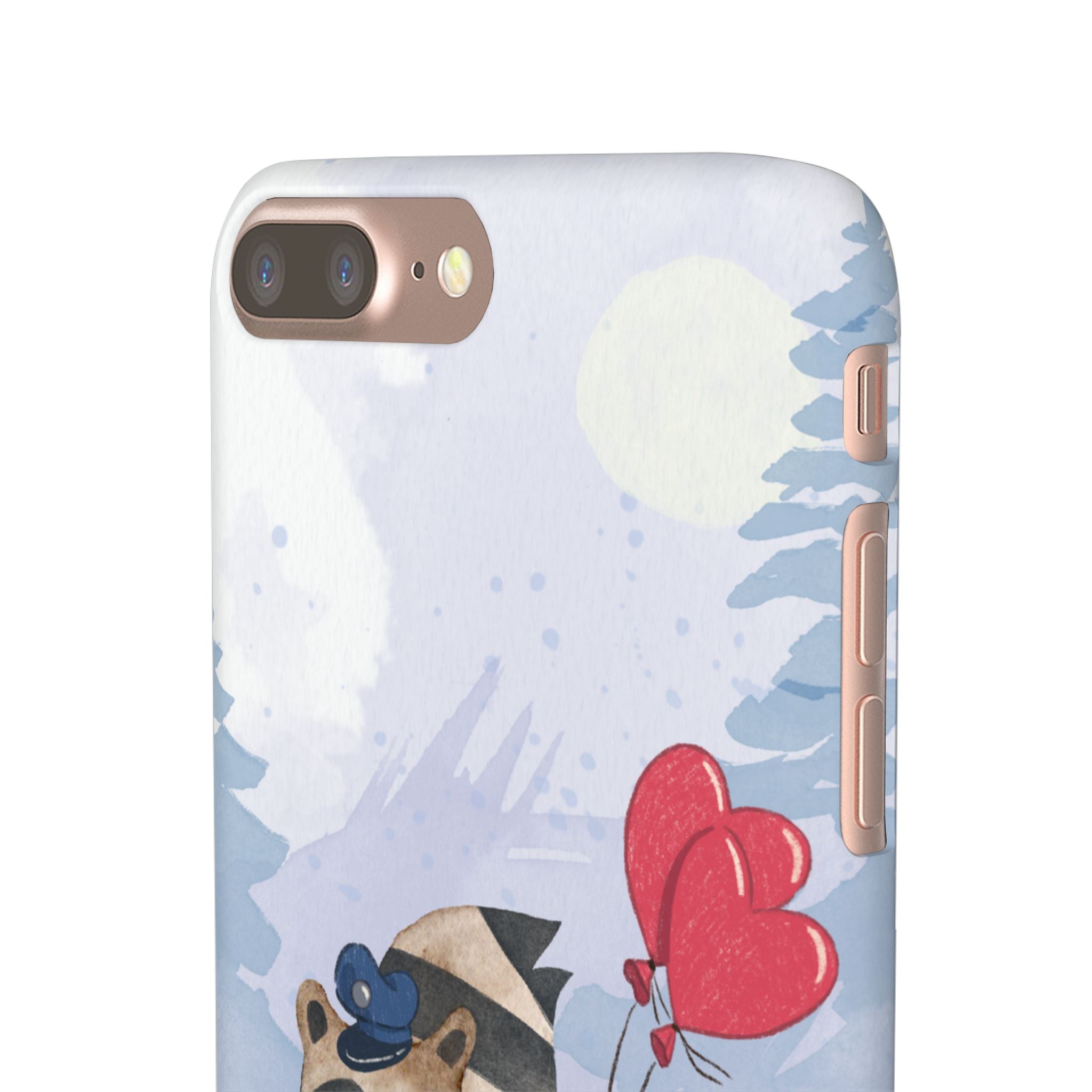 Whimsical Animal Snap Case with Love Balloons, Cute Phone Case, Valentine's Day Gift, Animal Lover Accessory, Creative Phone Cover