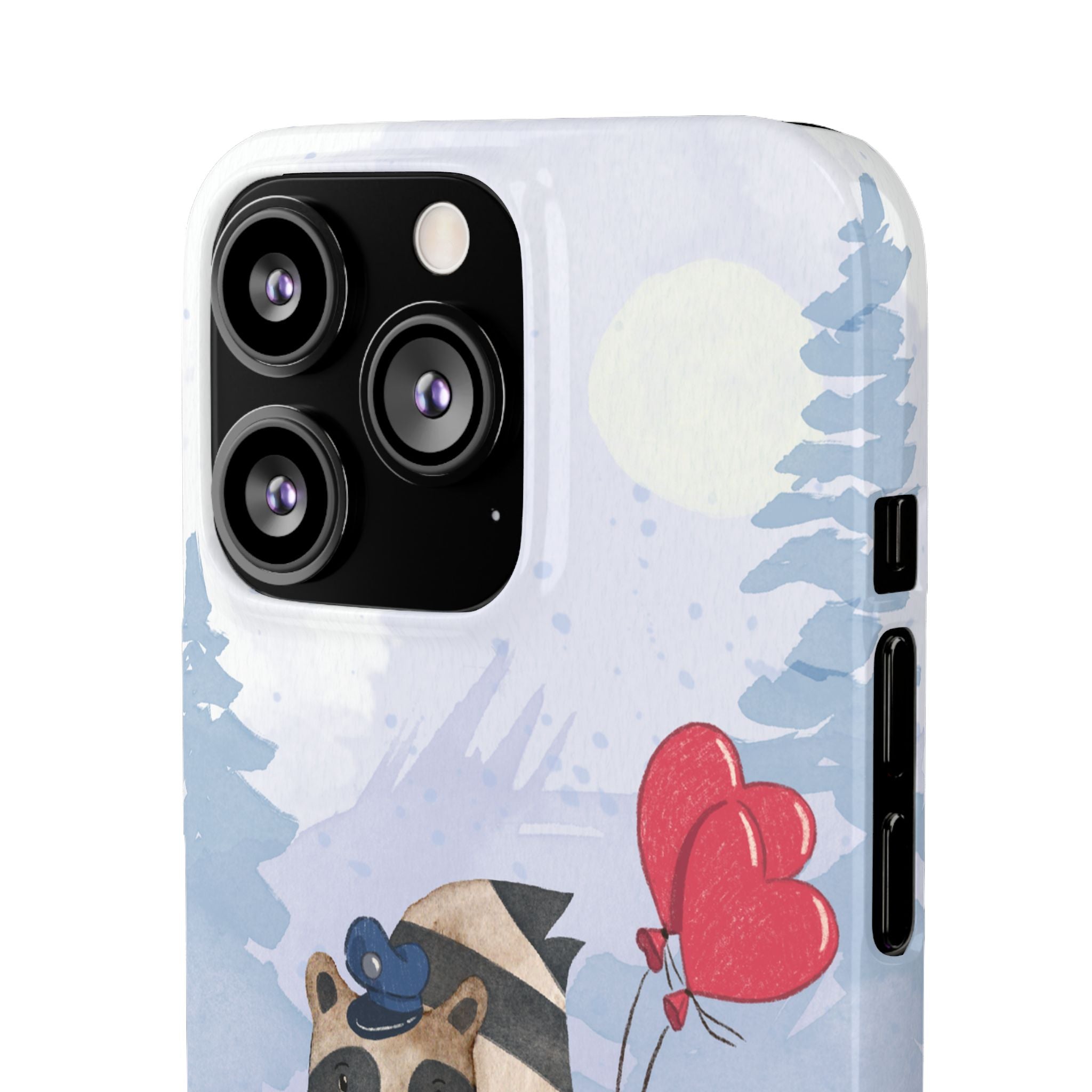 Whimsical Animal Snap Case with Love Balloons, Cute Phone Case, Valentine's Day Gift, Animal Lover Accessory, Creative Phone Cover