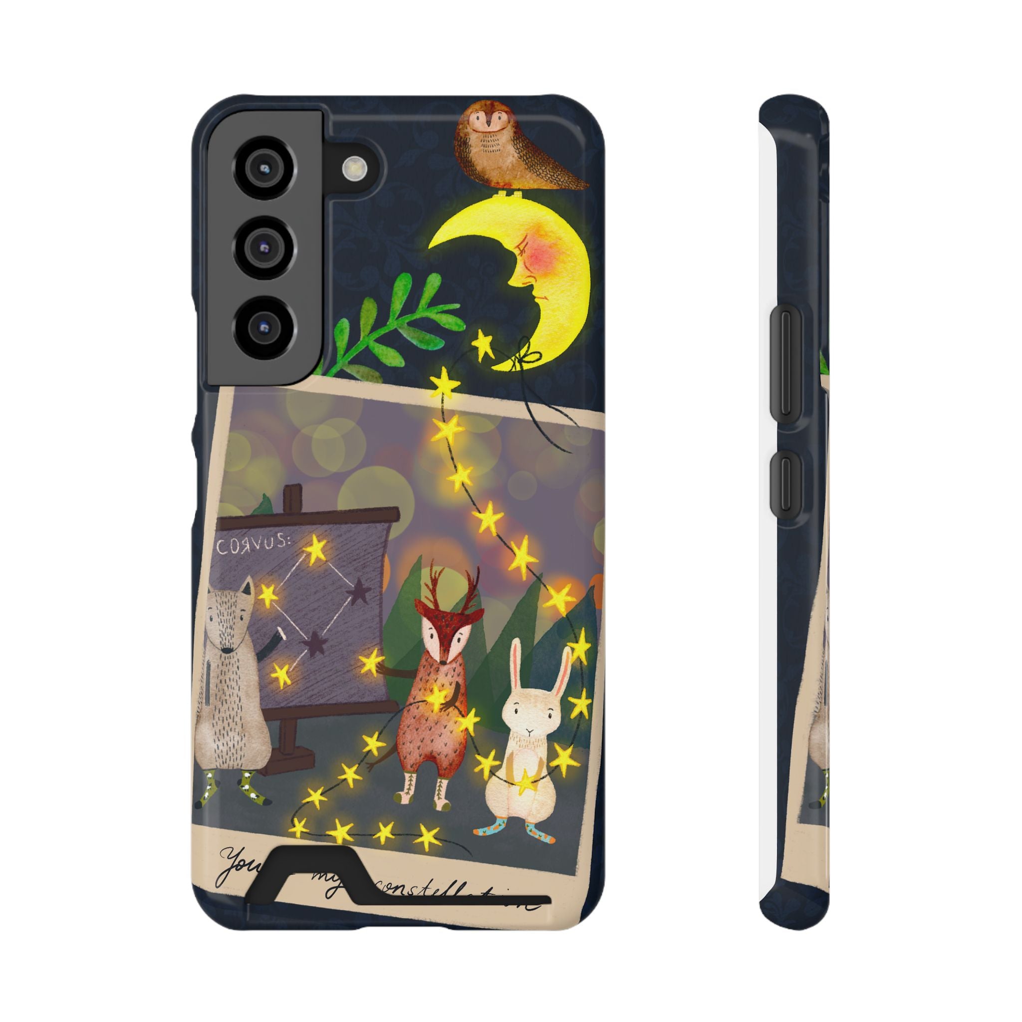 Woodland Astronomy Class Phone Case - Whimsical Forest Animals Learning Constellations - Cute iPhone 13/Samsung Case