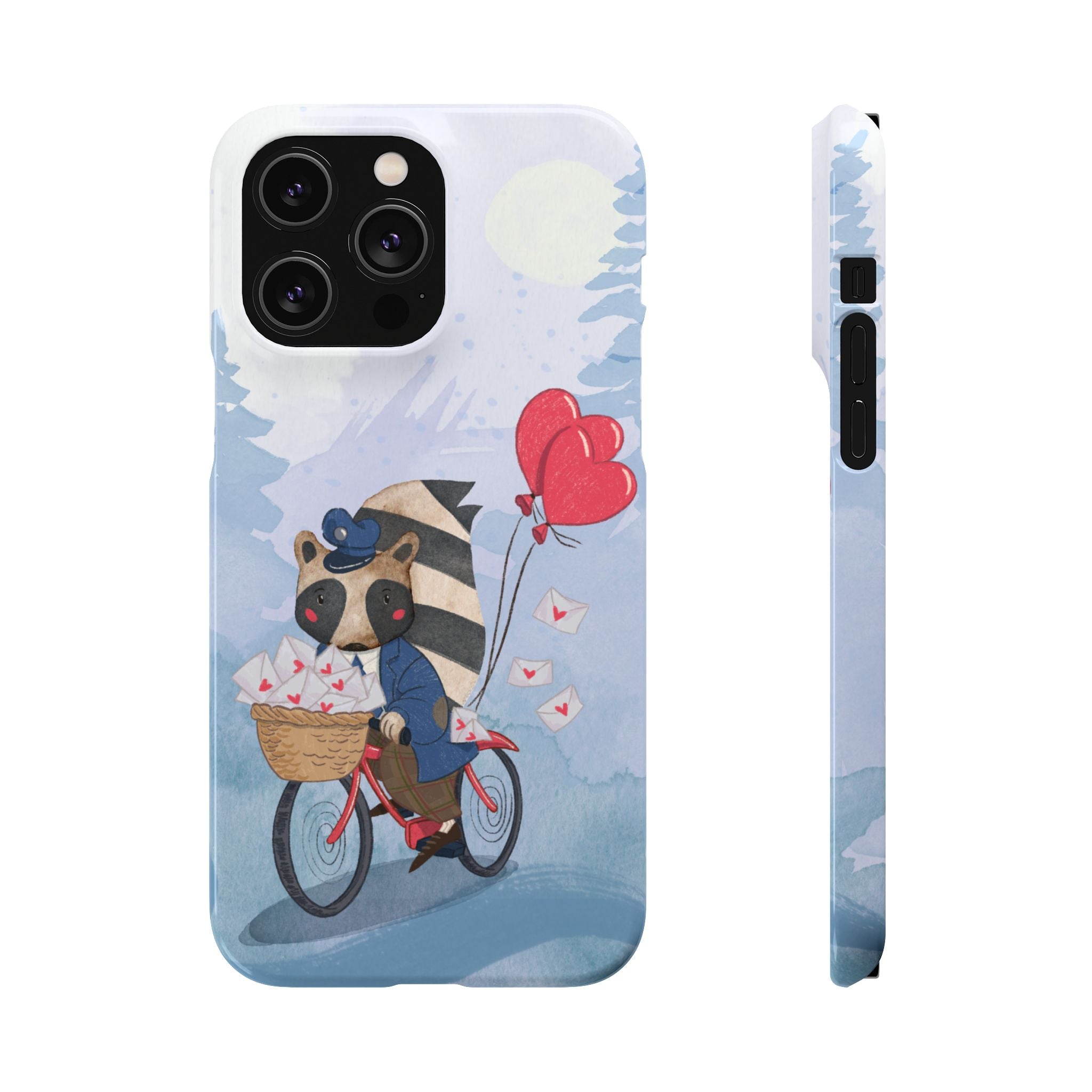 Whimsical Animal Snap Case with Love Balloons, Cute Phone Case, Valentine's Day Gift, Animal Lover Accessory, Creative Phone Cover