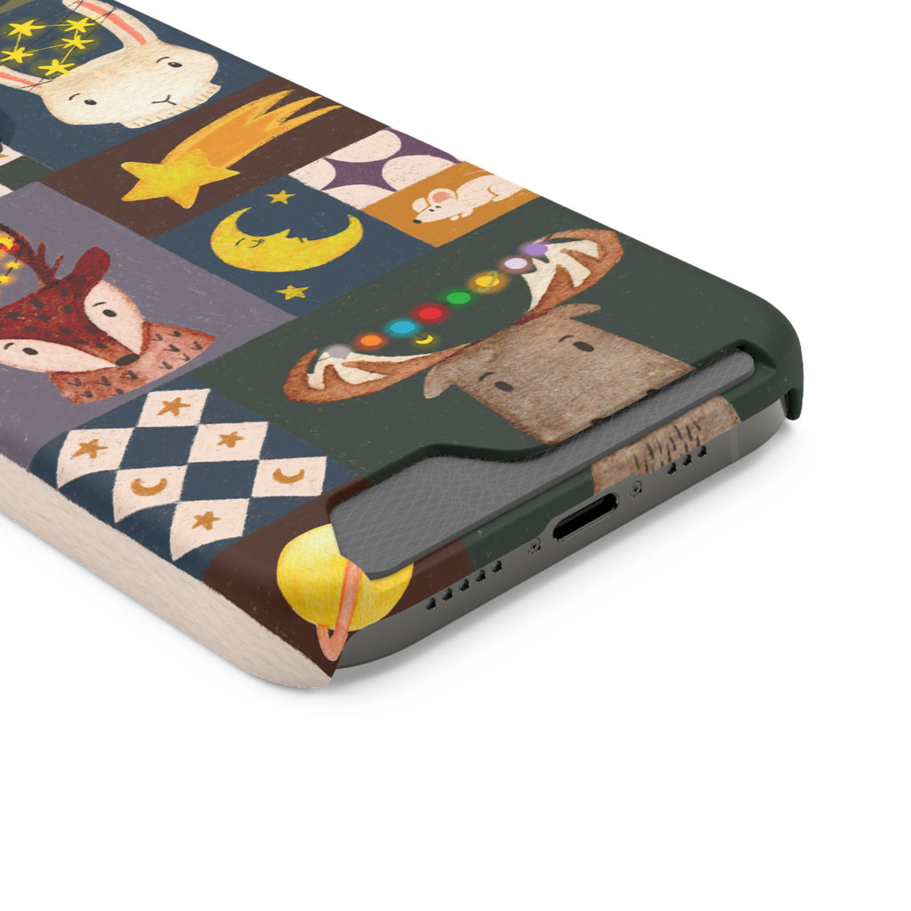 Magical Animal Phone Case with Card Holder - Cute Gift for Animal Lovers, Interesting Phone Accessory, Unique Holiday Gift, Nature-Inspired