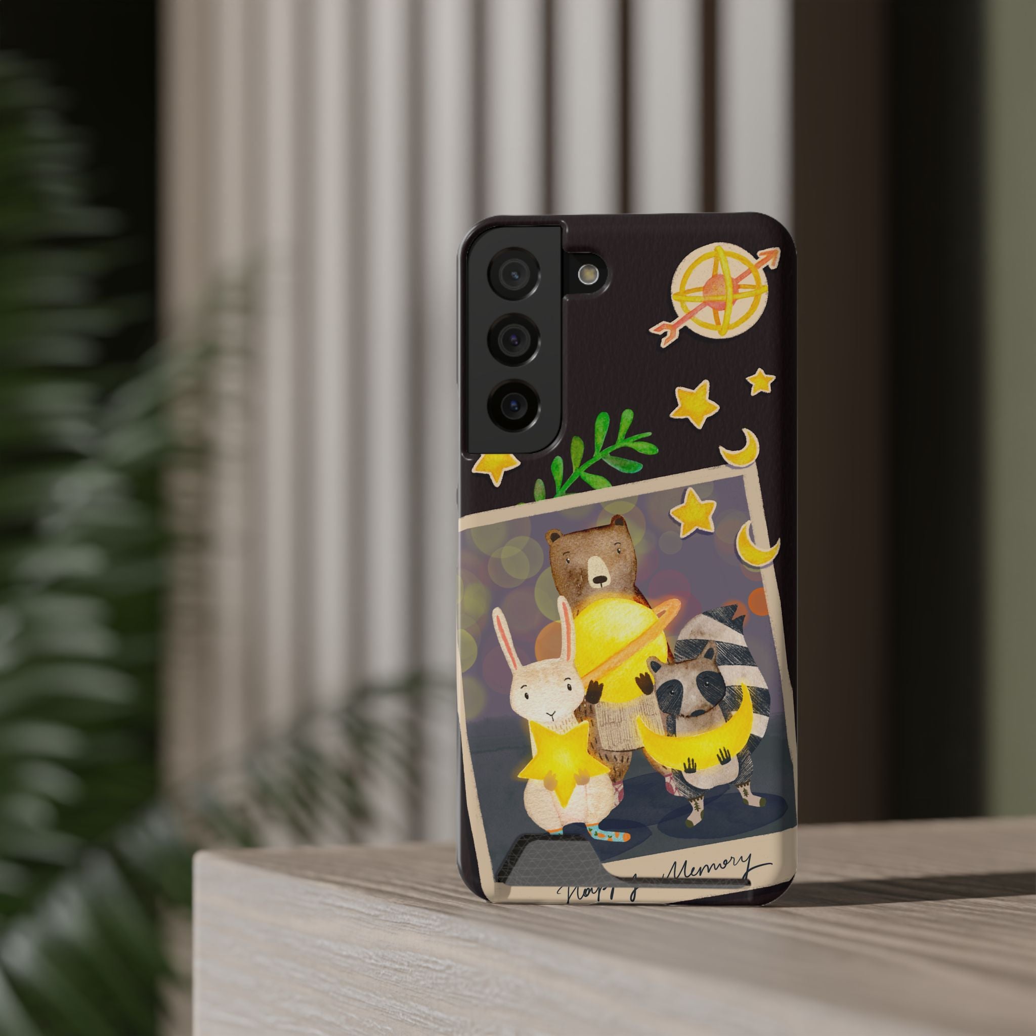 Whimsical Phone Case with Card Holder - Cute Animal Friends Design, Perfect Gift for Animal Lovers, Birthday, Everyday Use, Cute Accessory