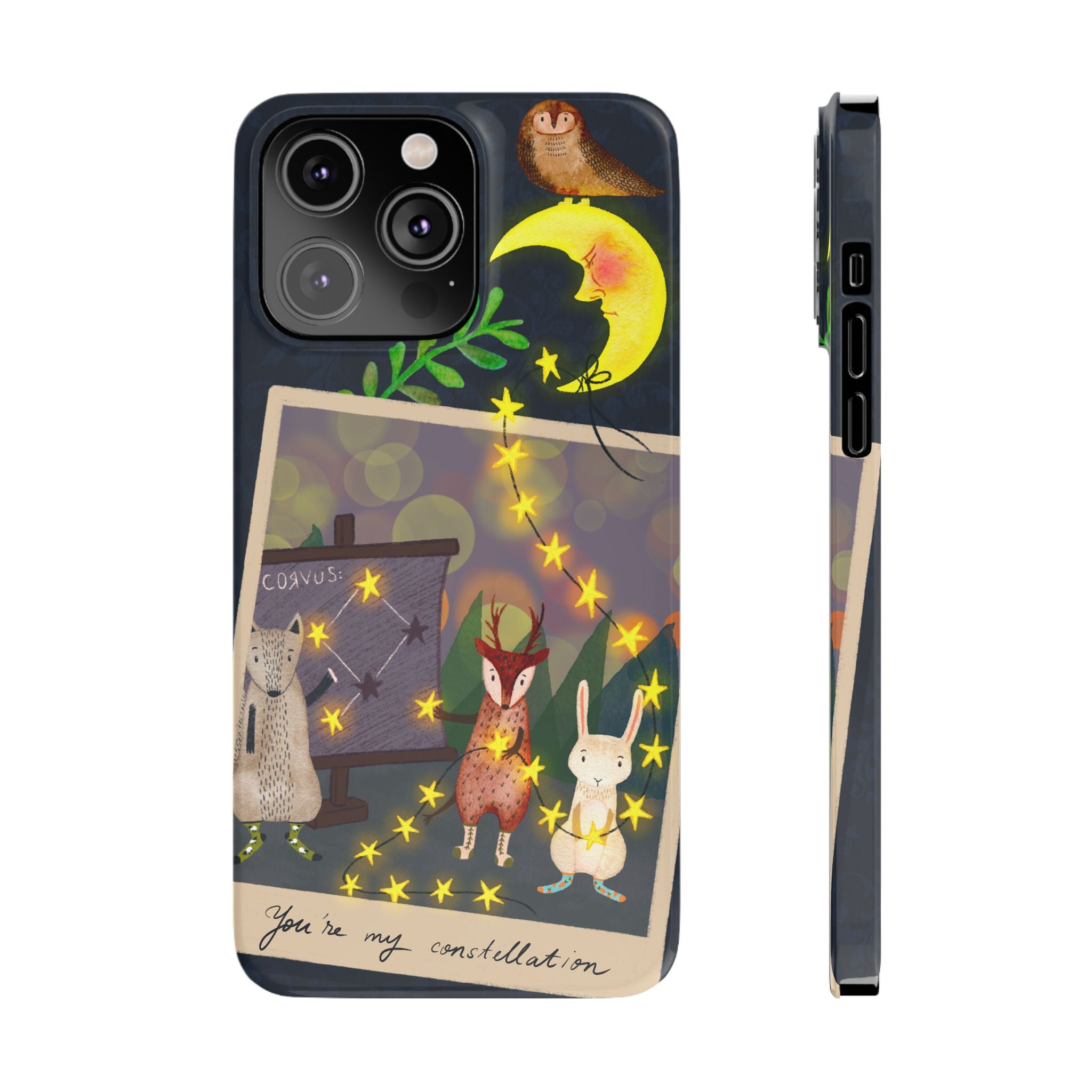 Constellation Friends iPhone Case, Starlit Woodland Photo Cover, Cute Gift for Birthday, Kawaii Design, iPhone 7 8 X XR XS 11 12 13 14 15 16