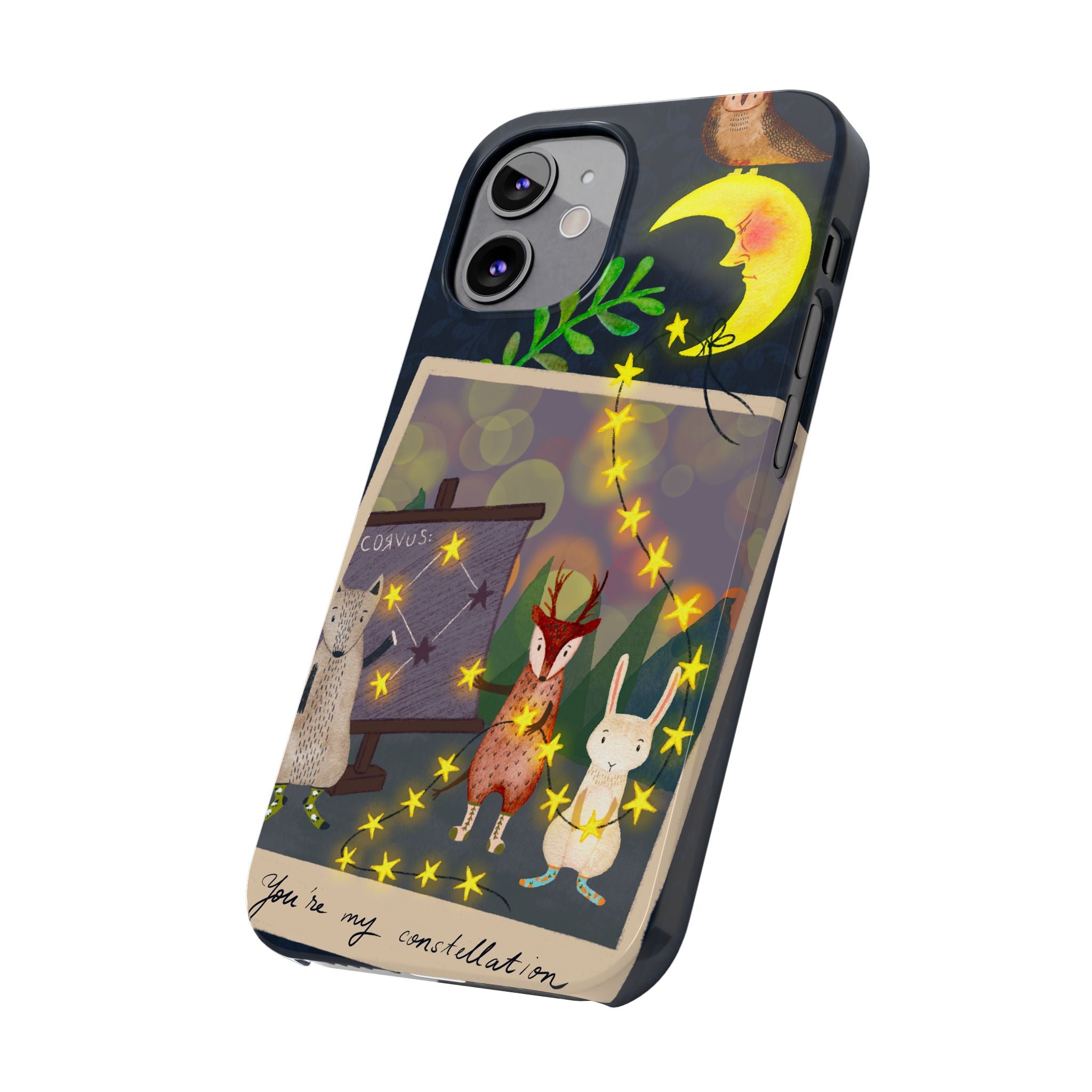Constellation Friends iPhone Case, Starlit Woodland Photo Cover, Cute Gift for Birthday, Kawaii Design, iPhone 7 8 X XR XS 11 12 13 14 15 16