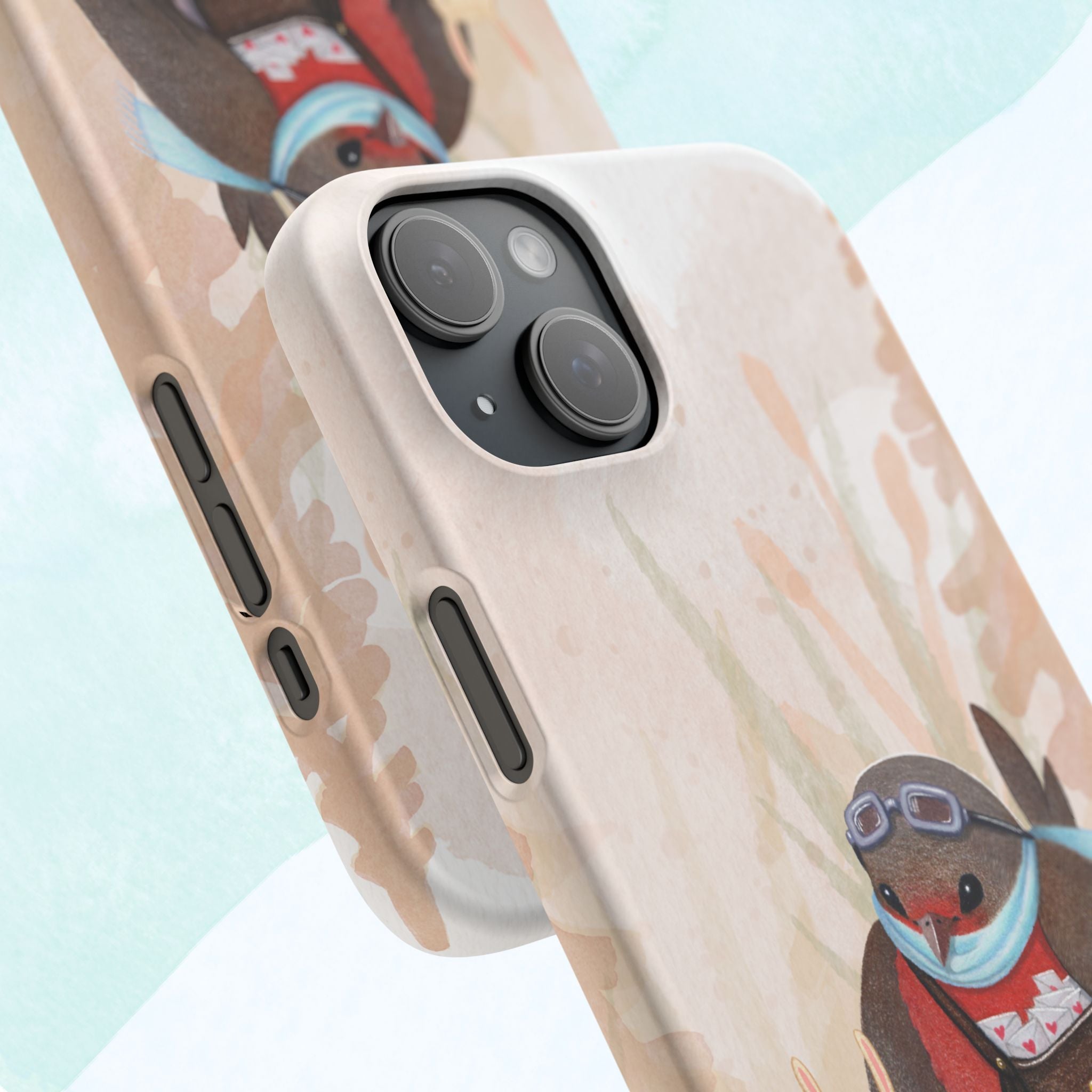 Whimsical Animal Snap Cases, Cute Phone Case, Handmade Bird and Bunny Design, Gift for Animal Lovers, Unique Smartphone Cover