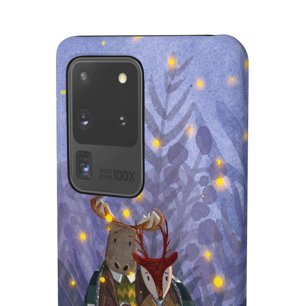 Whimsical Animal Lovers Snap Cases - Cozy Phone Protection, Gift for Nature Lovers, Holiday Decor, Cute Character Design, Animal Couple