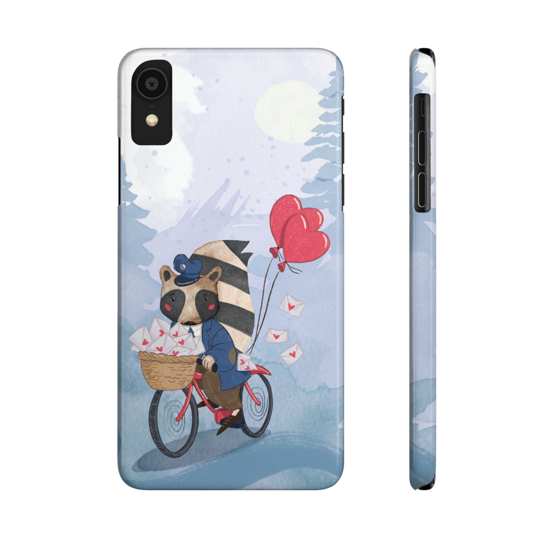 Whimsical Raccoon Slim Phone Case | Cute Animal Design | Perfect for Nature Lovers, Gifts, Birthdays, Valentines Day, Everyday Use