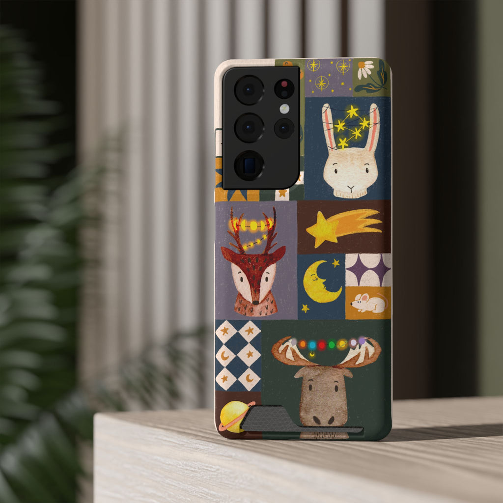 Magical Animal Phone Case with Card Holder - Cute Gift for Animal Lovers, Interesting Phone Accessory, Unique Holiday Gift, Nature-Inspired
