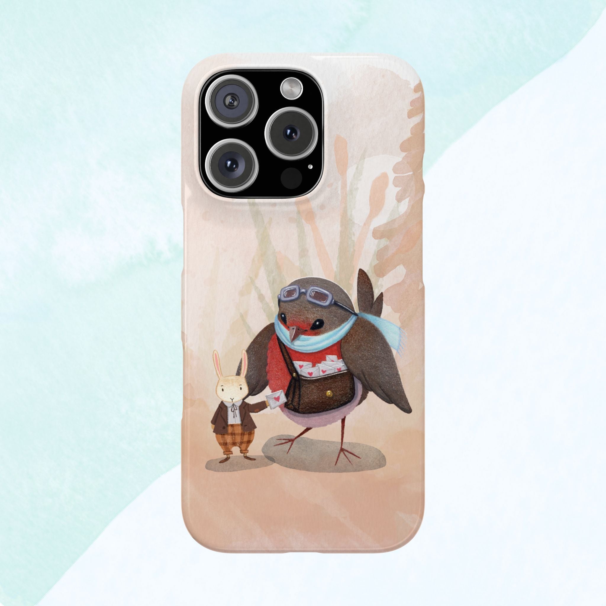 Whimsical Animal Snap Cases, Cute Phone Case, Handmade Bird and Bunny Design, Gift for Animal Lovers, Unique Smartphone Cover