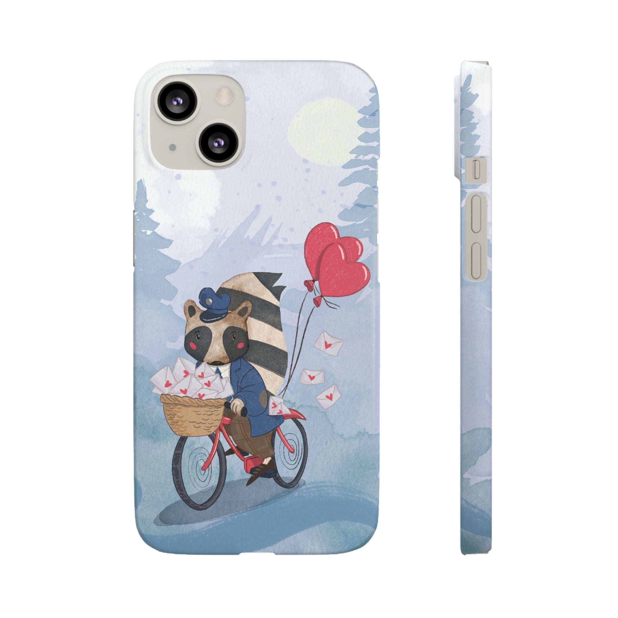 Whimsical Animal Snap Case with Love Balloons, Cute Phone Case, Valentine's Day Gift, Animal Lover Accessory, Creative Phone Cover