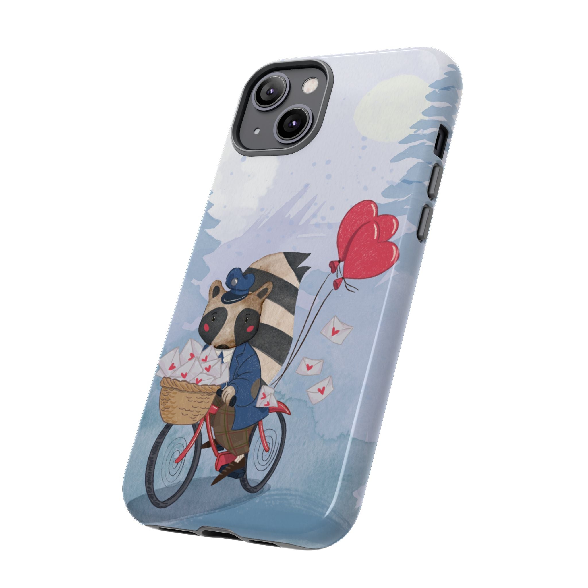 Cute Raccoon Phone Case, Tough Case for Animal Lovers, Valentine's Day Gift, Whimsical Phone Accessory, Gifts for Kids