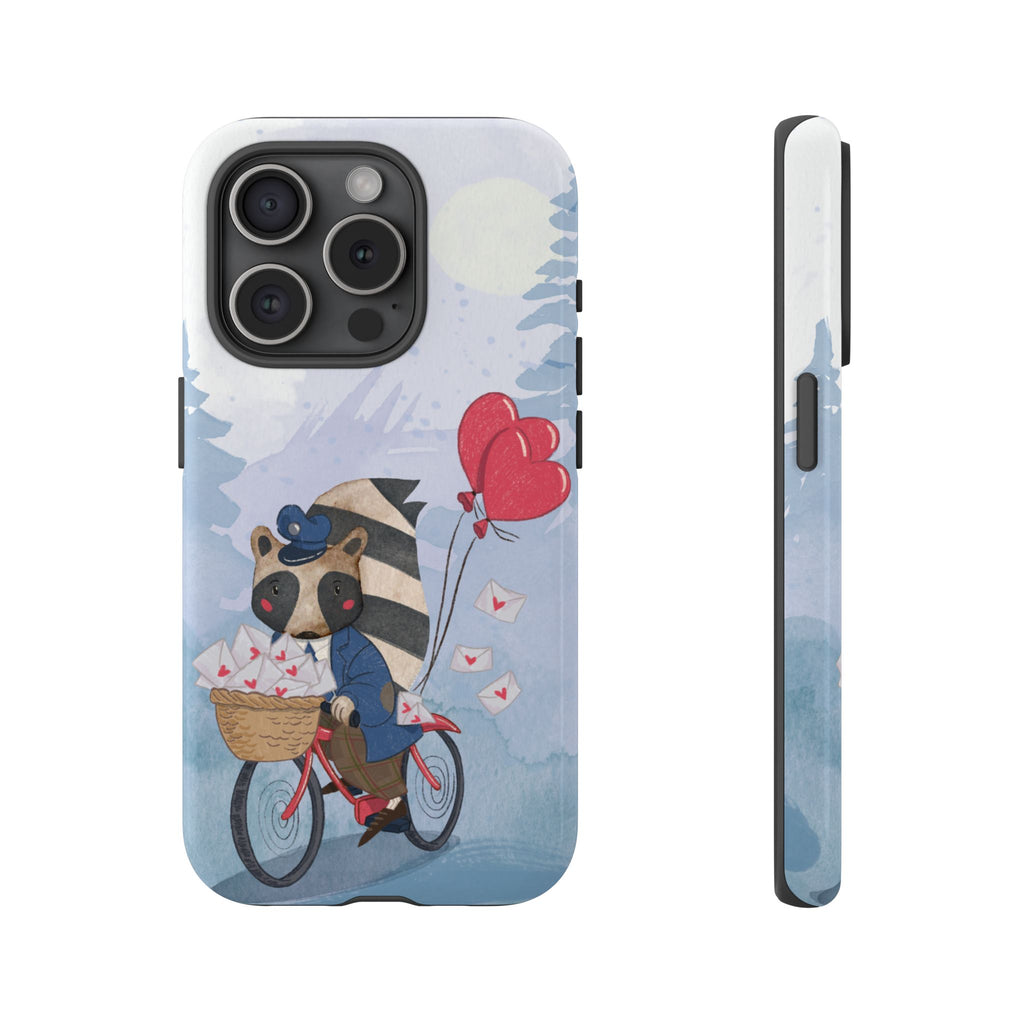 Cute Raccoon Phone Case, Tough Case for Animal Lovers, Valentine's Day Gift, Whimsical Phone Accessory, Gifts for Kids