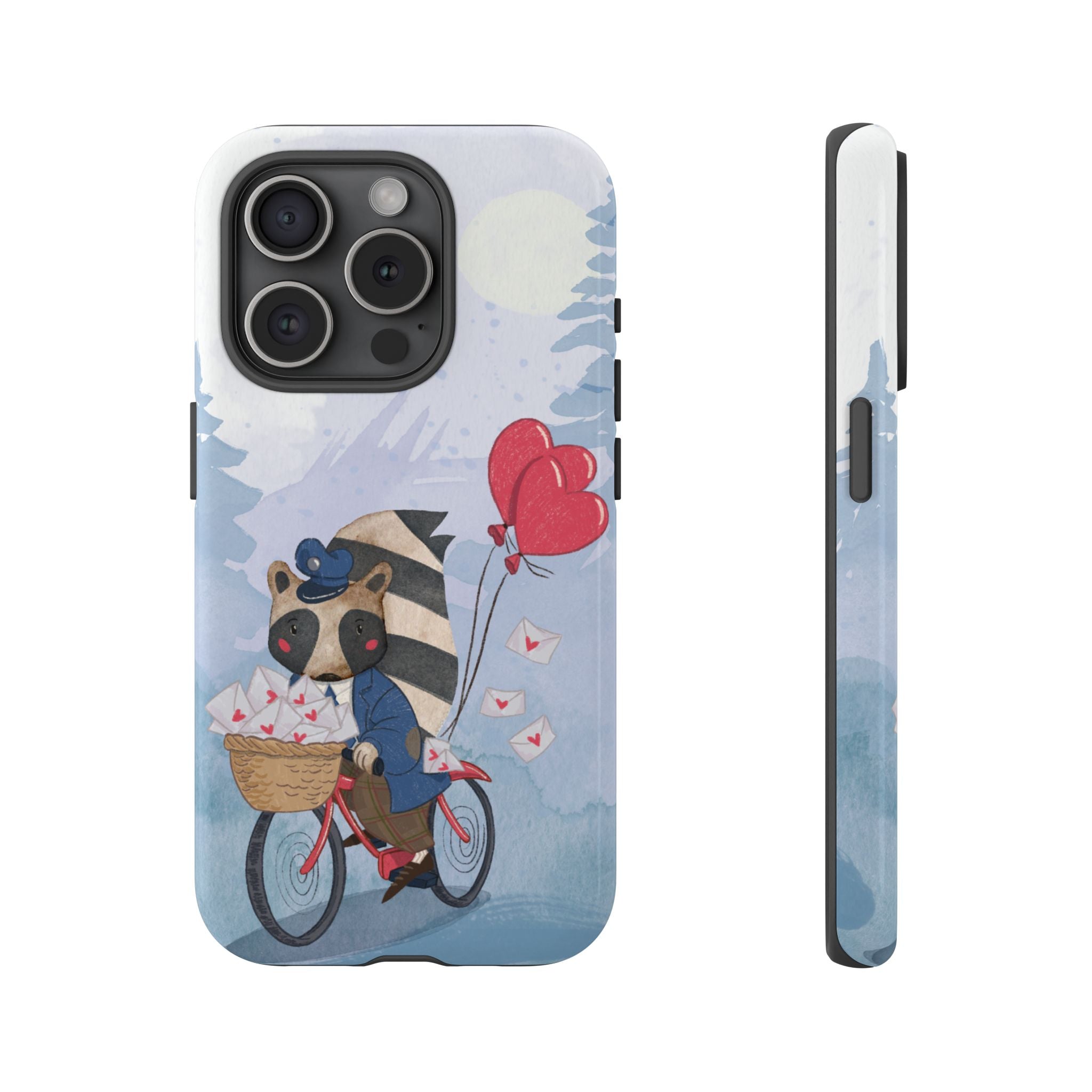 Cute Raccoon Phone Case, Tough Case for Animal Lovers, Valentine's Day Gift, Whimsical Phone Accessory, Gifts for Kids