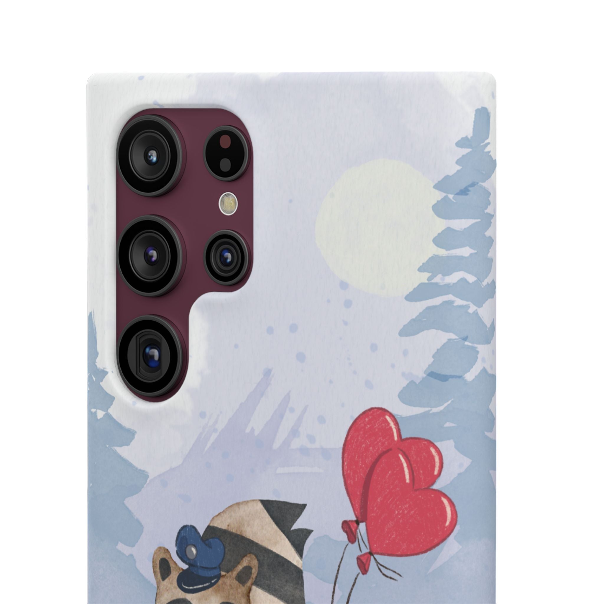 Whimsical Animal Snap Case with Love Balloons, Cute Phone Case, Valentine's Day Gift, Animal Lover Accessory, Creative Phone Cover