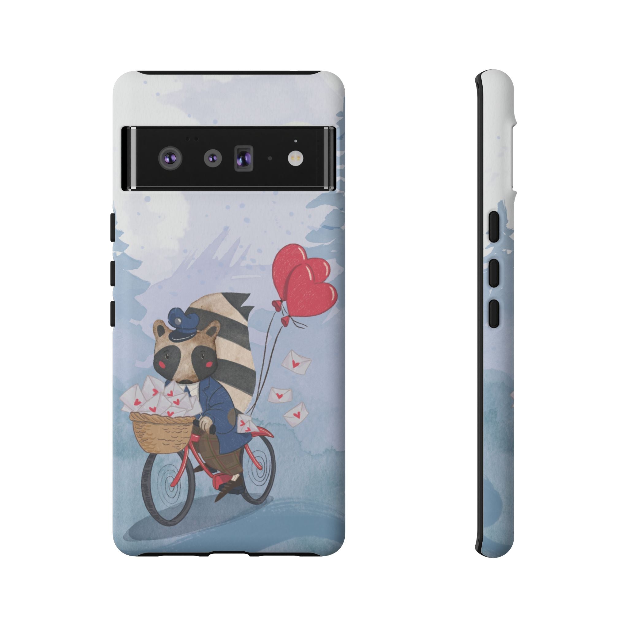 Cute Raccoon Phone Case, Tough Case for Animal Lovers, Valentine's Day Gift, Whimsical Phone Accessory, Gifts for Kids