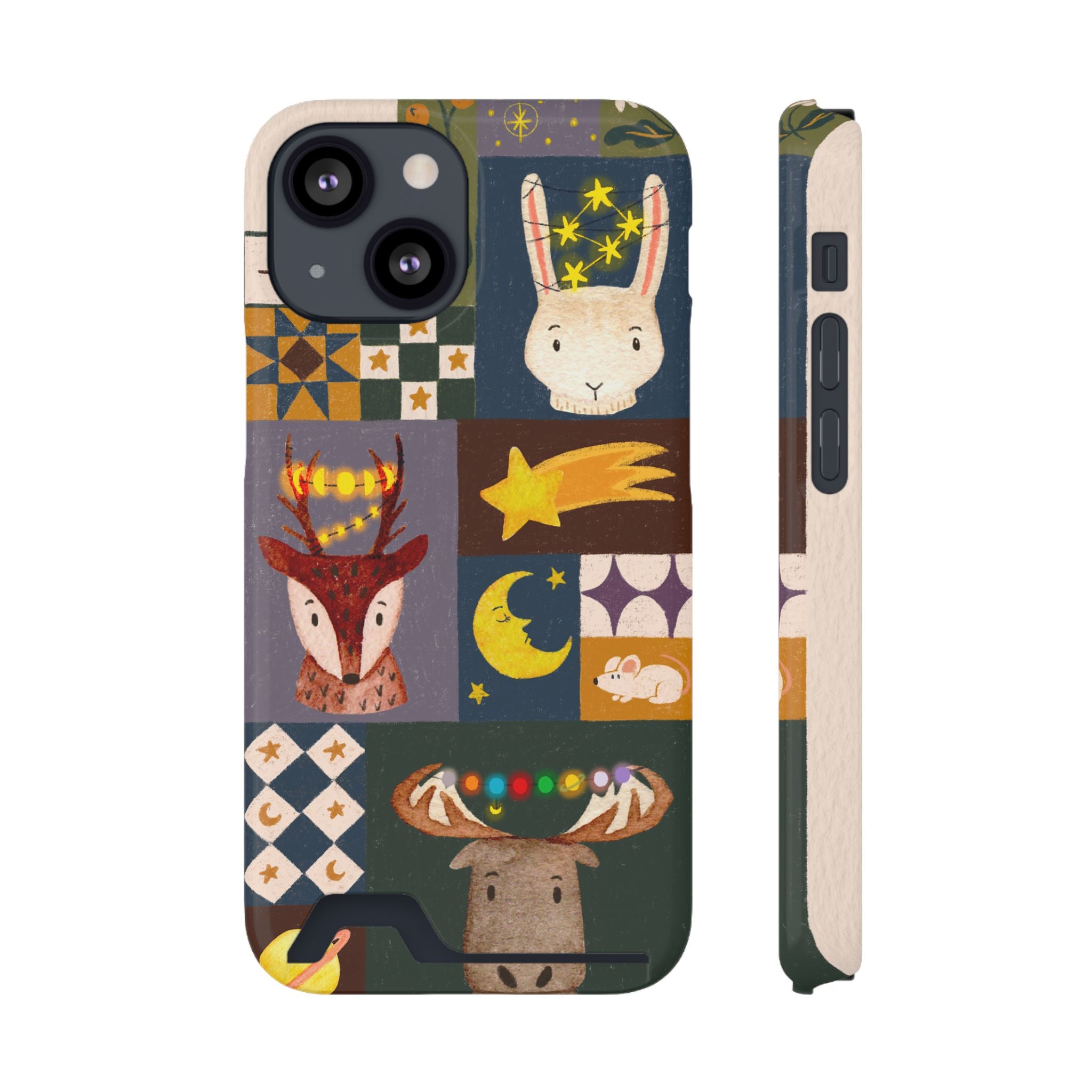 Magical Animal Phone Case with Card Holder - Cute Gift for Animal Lovers, Interesting Phone Accessory, Unique Holiday Gift, Nature-Inspired