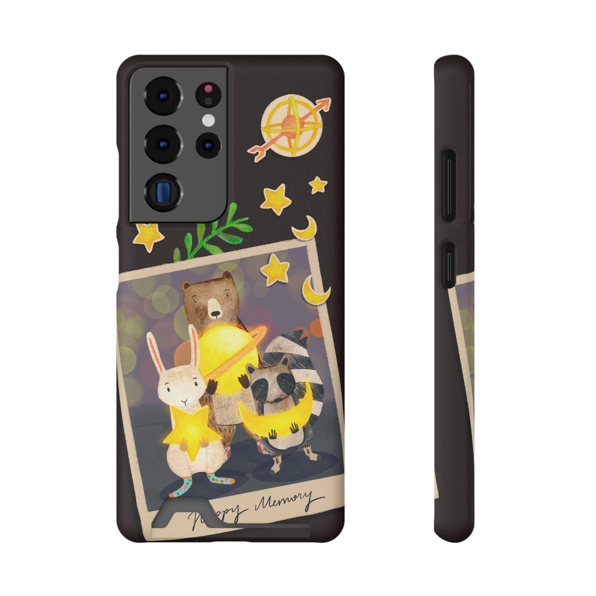 Whimsical Phone Case with Card Holder - Cute Animal Friends Design, Perfect Gift for Animal Lovers, Birthday, Everyday Use, Cute Accessory