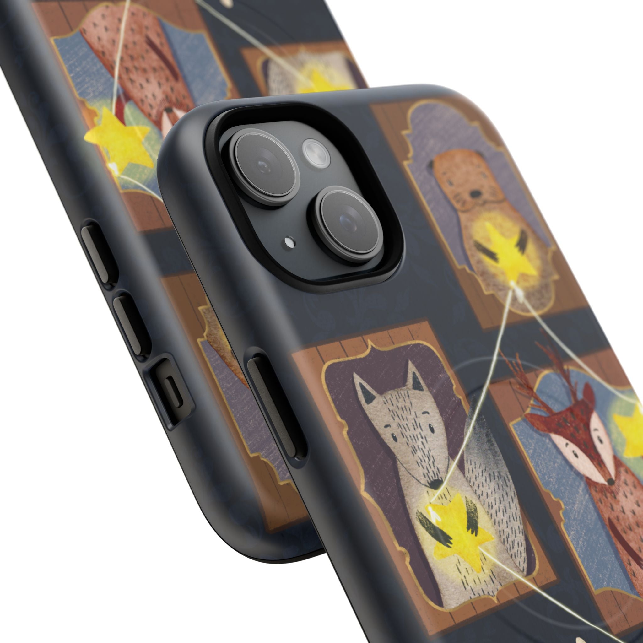 Celestial Animal Stars iPhone Case, Tough Magnetic Cover, Nature Theme, Unique Cute Animal Gifts, iPhone 14 15 16 pro max